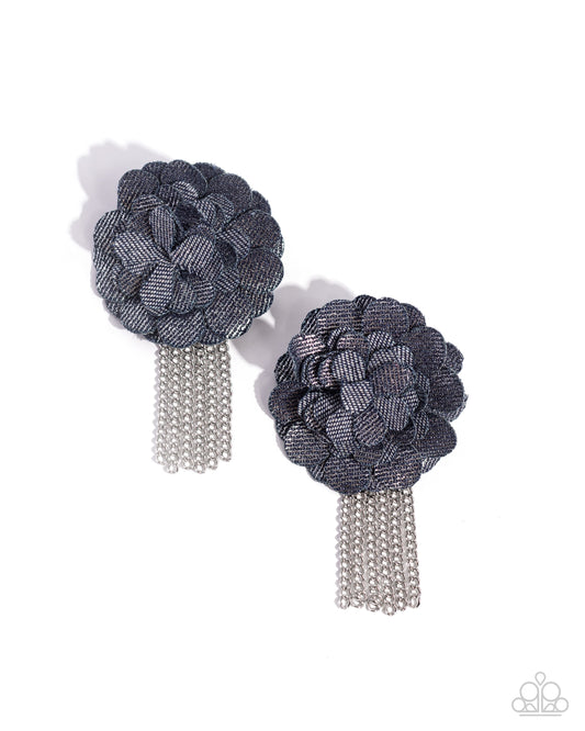 Dauntless Denim - Blue Post Earrings - Paparazzi Accessories