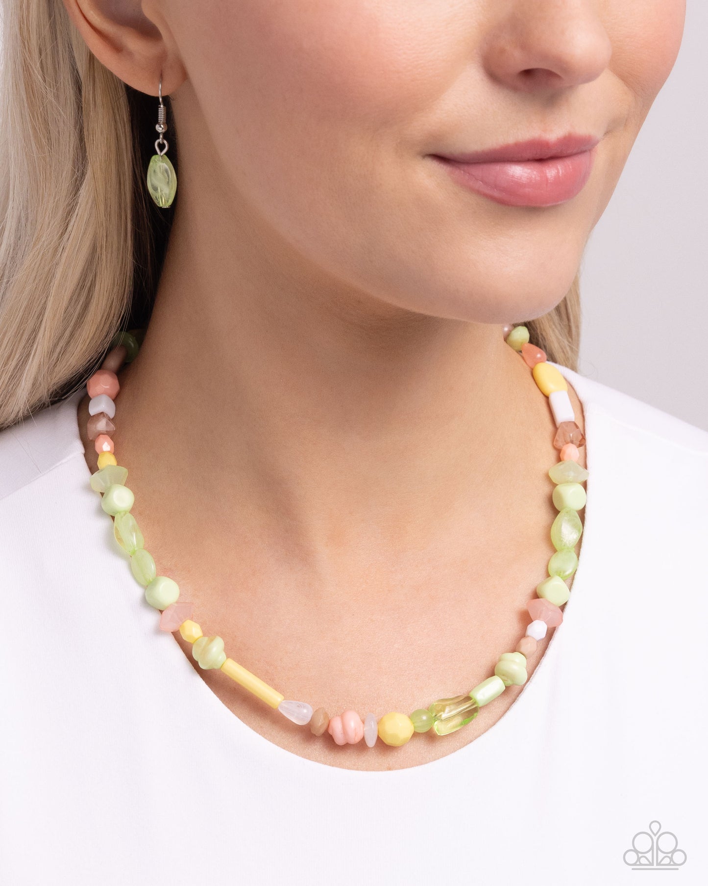Colored Can-Can - Green Beaded Necklace - Paparazzi Accessories