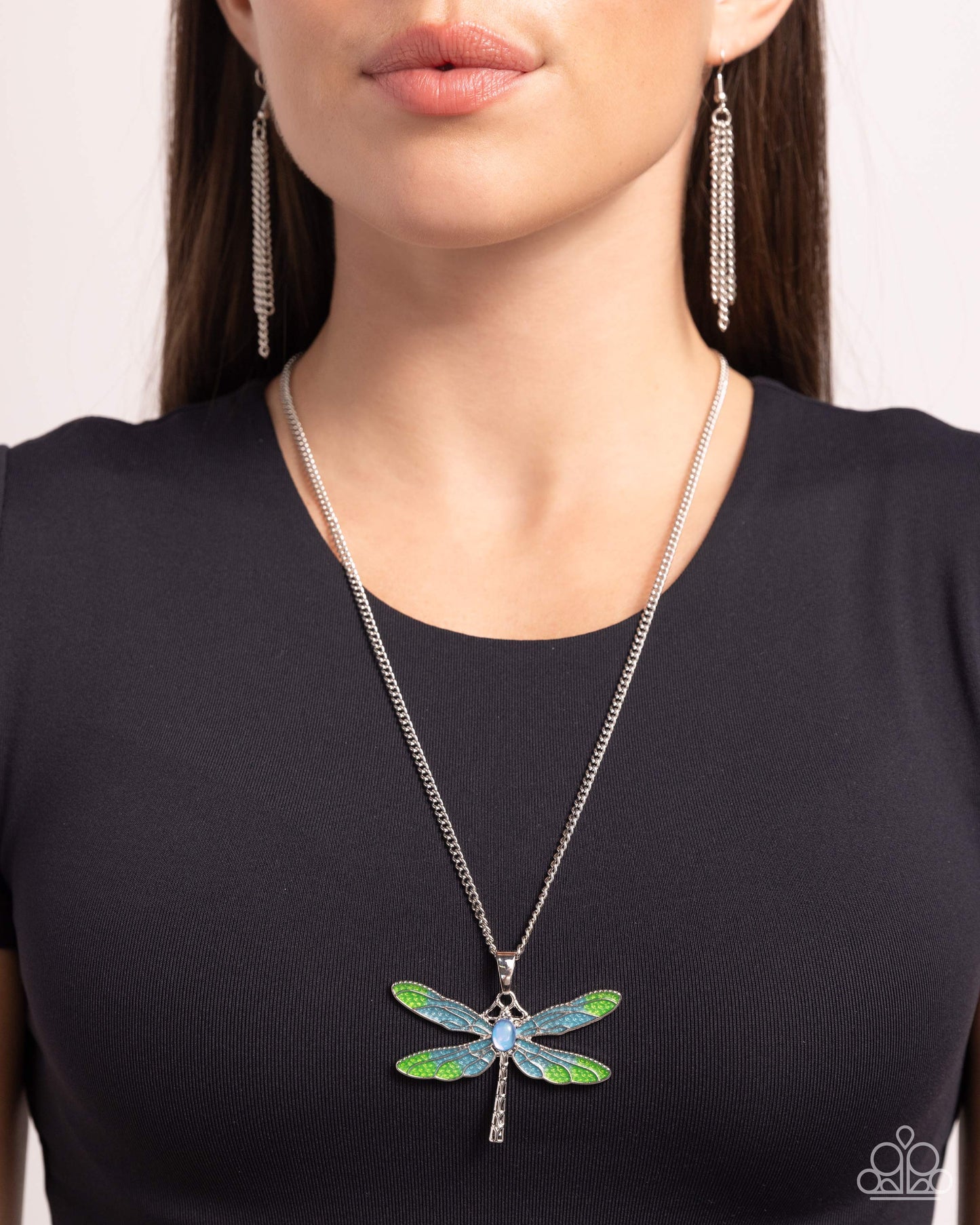 DRAGONFLY to the Sky - Blue Pendant Necklace - Paparazzi Accessories