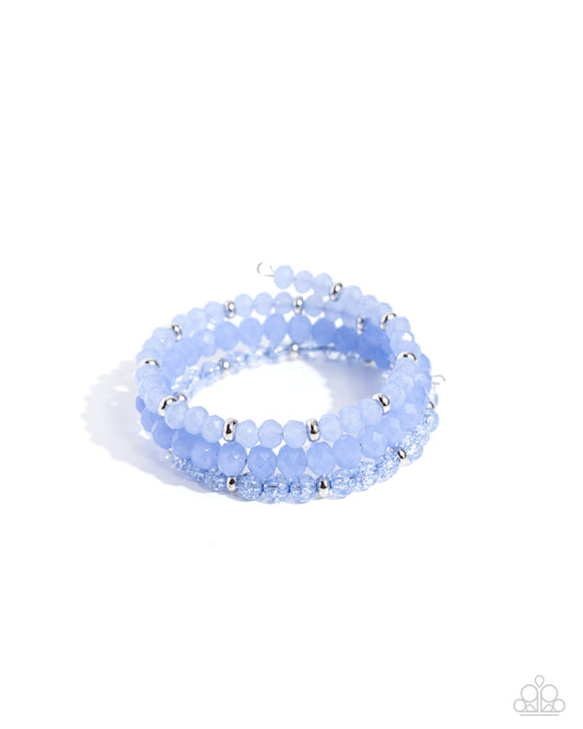 Cultured Cause - Blue Beaded Coil Bracelet - Paparazzi Accessories