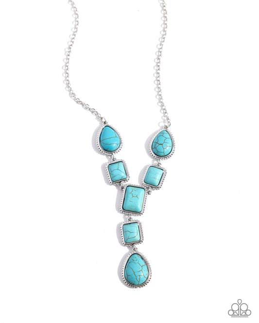 Defaced Deal - Blue Necklace - Paparazzi Accessories