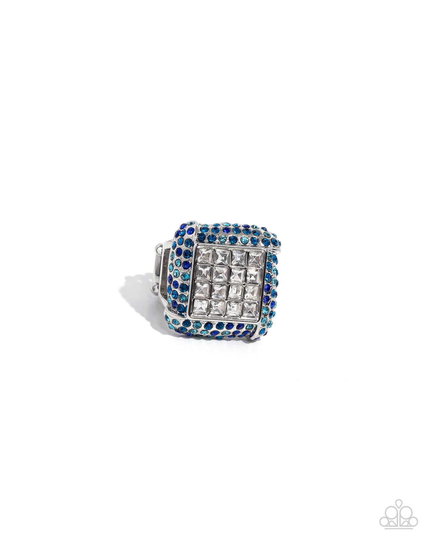Medium SQUARE - Blue Ring - Paparazzi Accessories