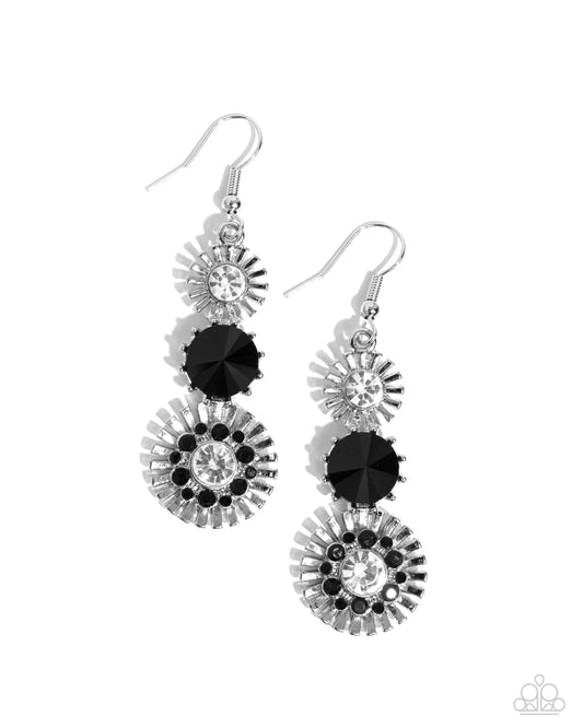 Dedicated Dalliance - Black Fishhook Earrings - Paparazzi Accessories