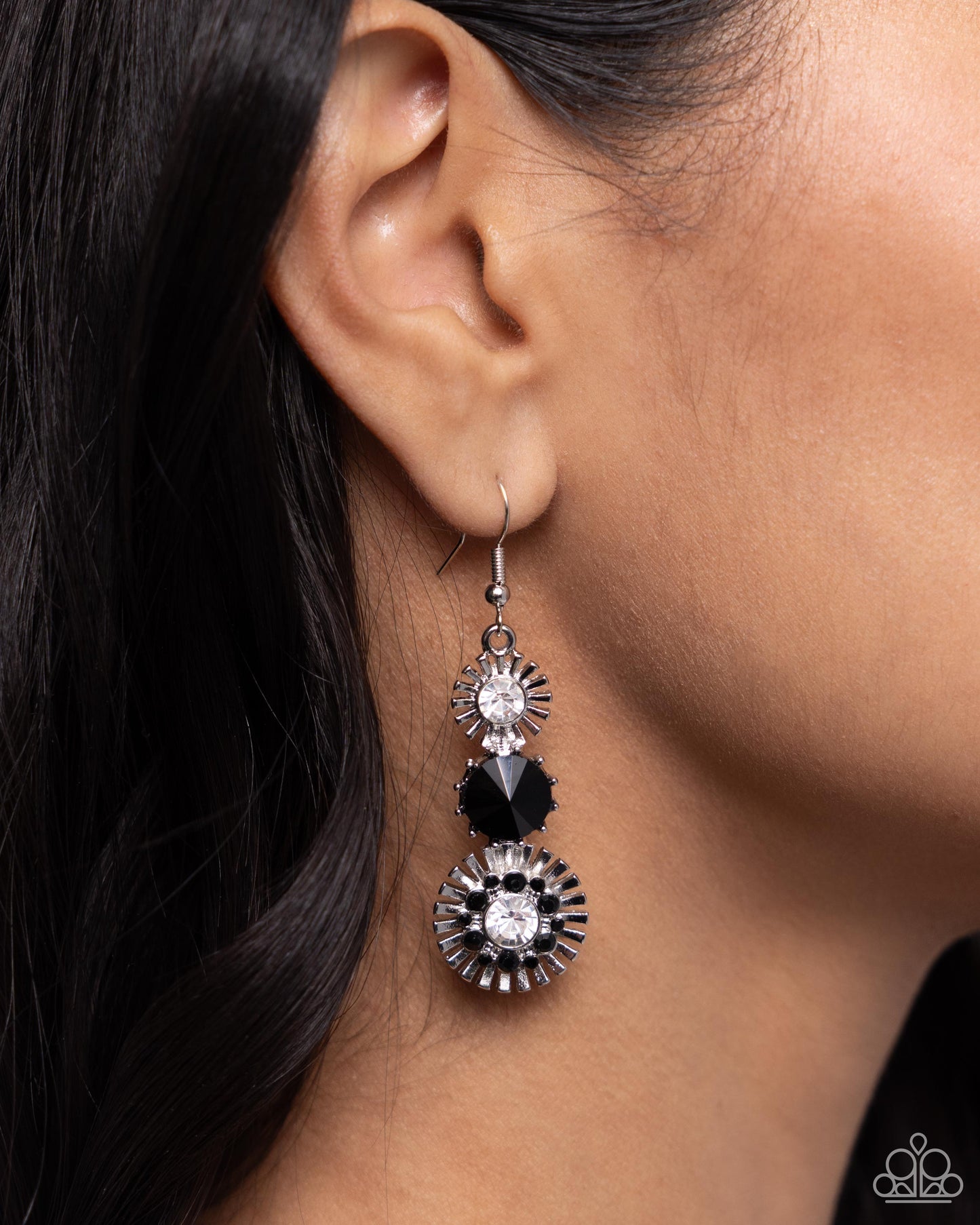 Dedicated Dalliance - Black Fishhook Earrings - Paparazzi Accessories