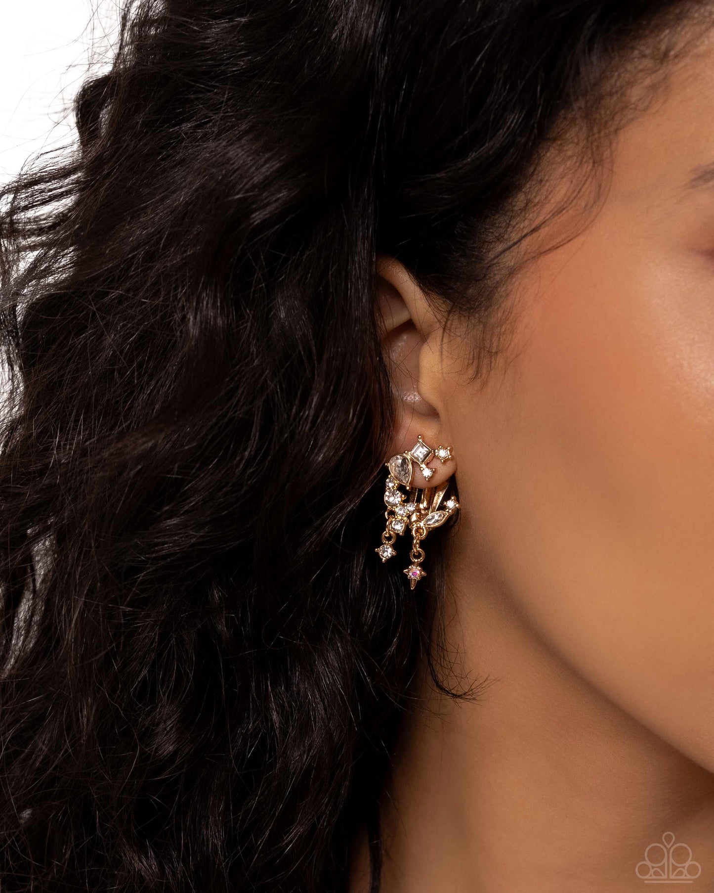 Fantastical Fashion - Gold Clip-on Earrings - Paparazzi Accessories