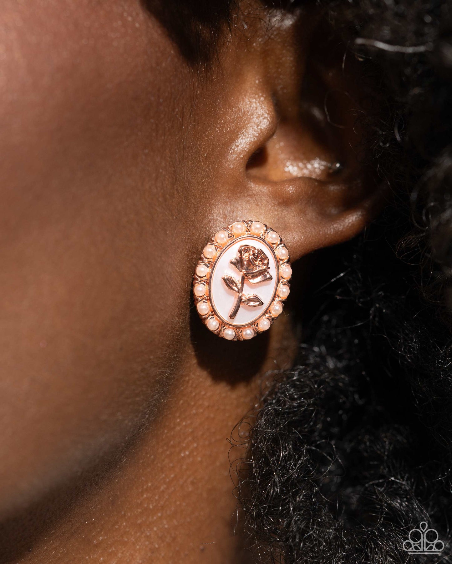 Rosy Relic - Copper Rose Post Earrings - Paparazzi Accessories