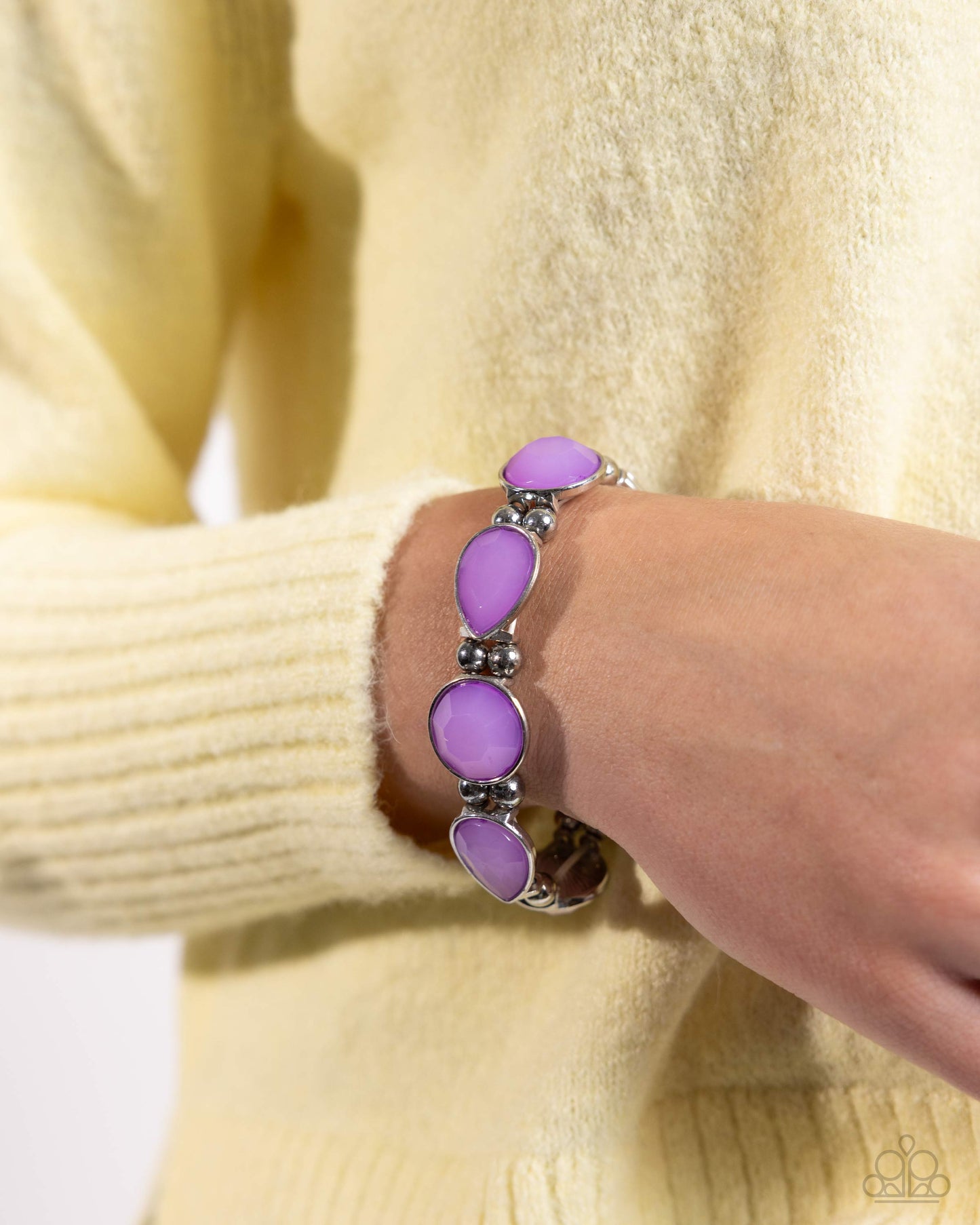 In All the BRIGHT Places - Purple Stretchy Bracelet - Paparazzi Accessories