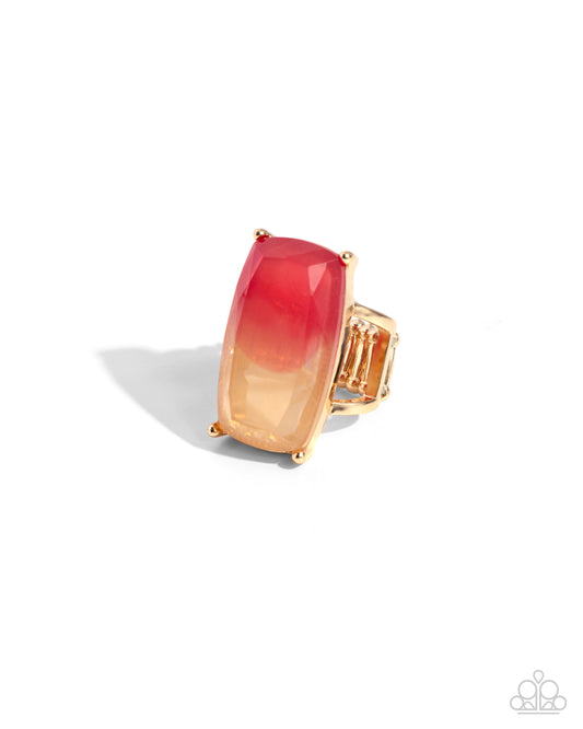 Dramatic Duo - Pink Ombre Gold Ring - Accessories