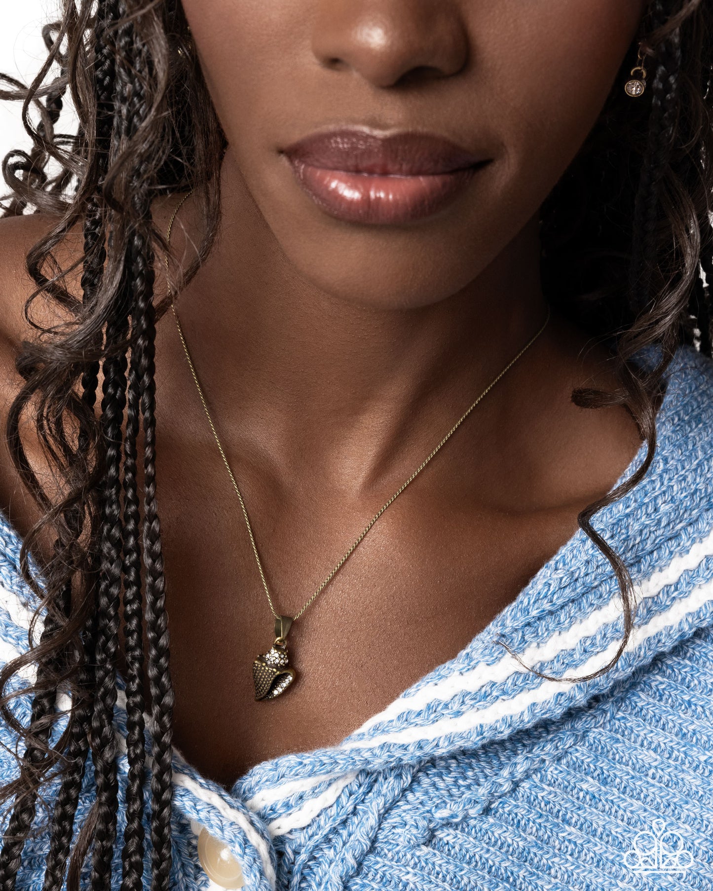 Conch Confidence - Brass Shell Charm Necklace - Paparazzi Accessories