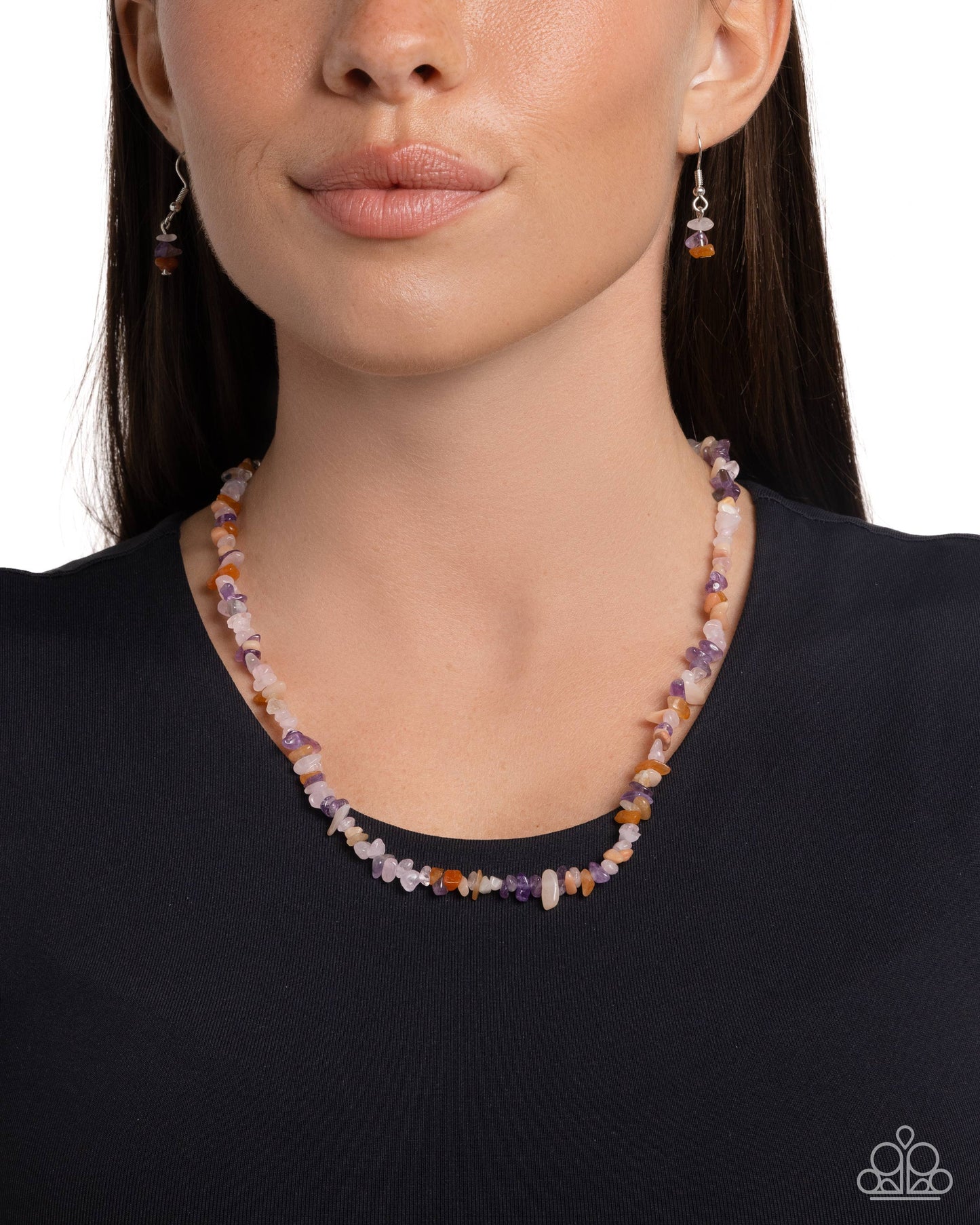 Chiseled Charm - Purple Natural Stones Necklace - Paparazzi Accessories