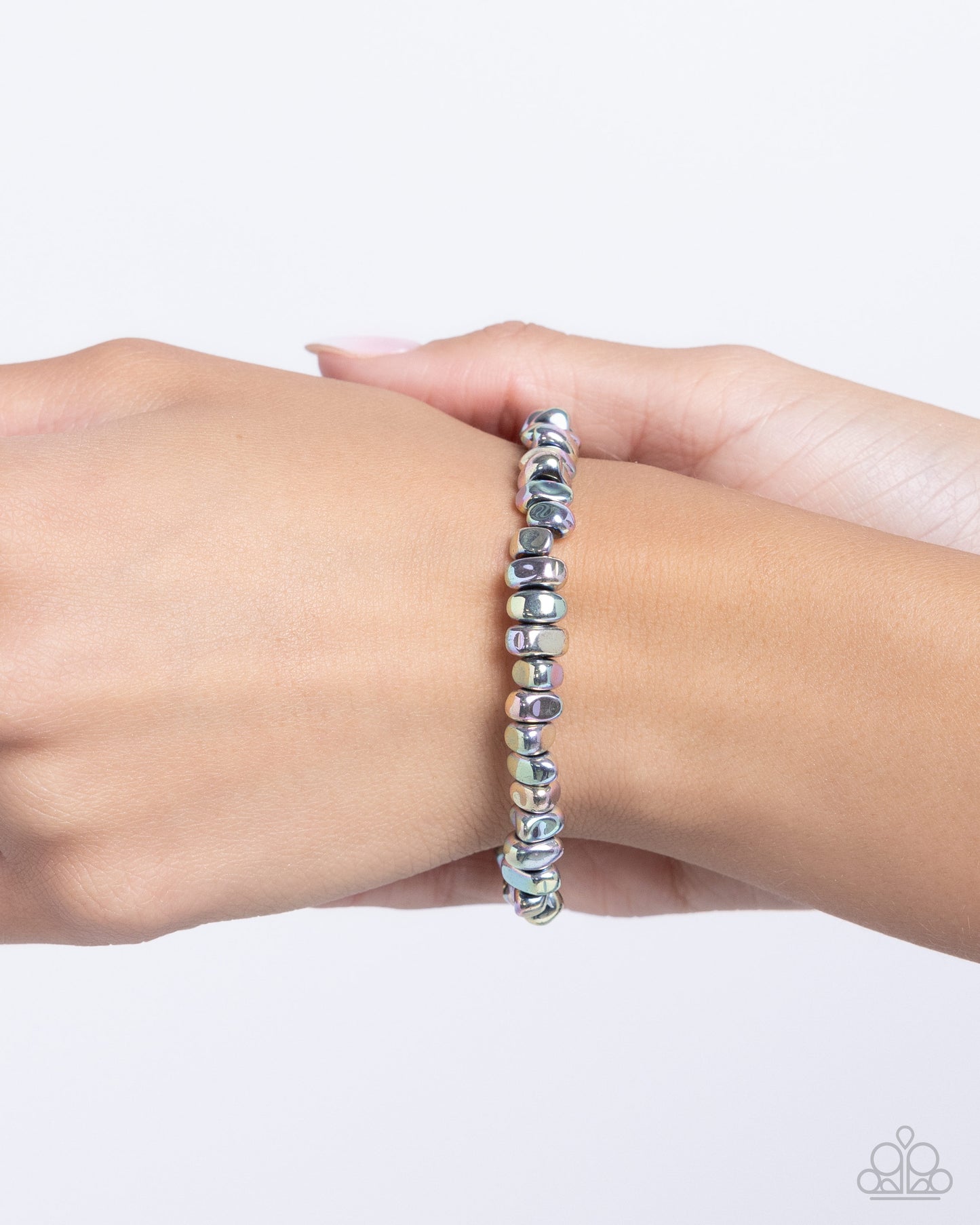 Charming Caliber - Pink Oil Spill Pebble Stretchy Bracelet - Paparazzi Accessories