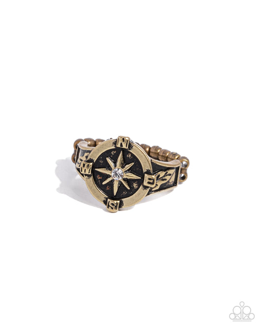 Cultured Compass - Brass Ring - Paparazzi Accessories