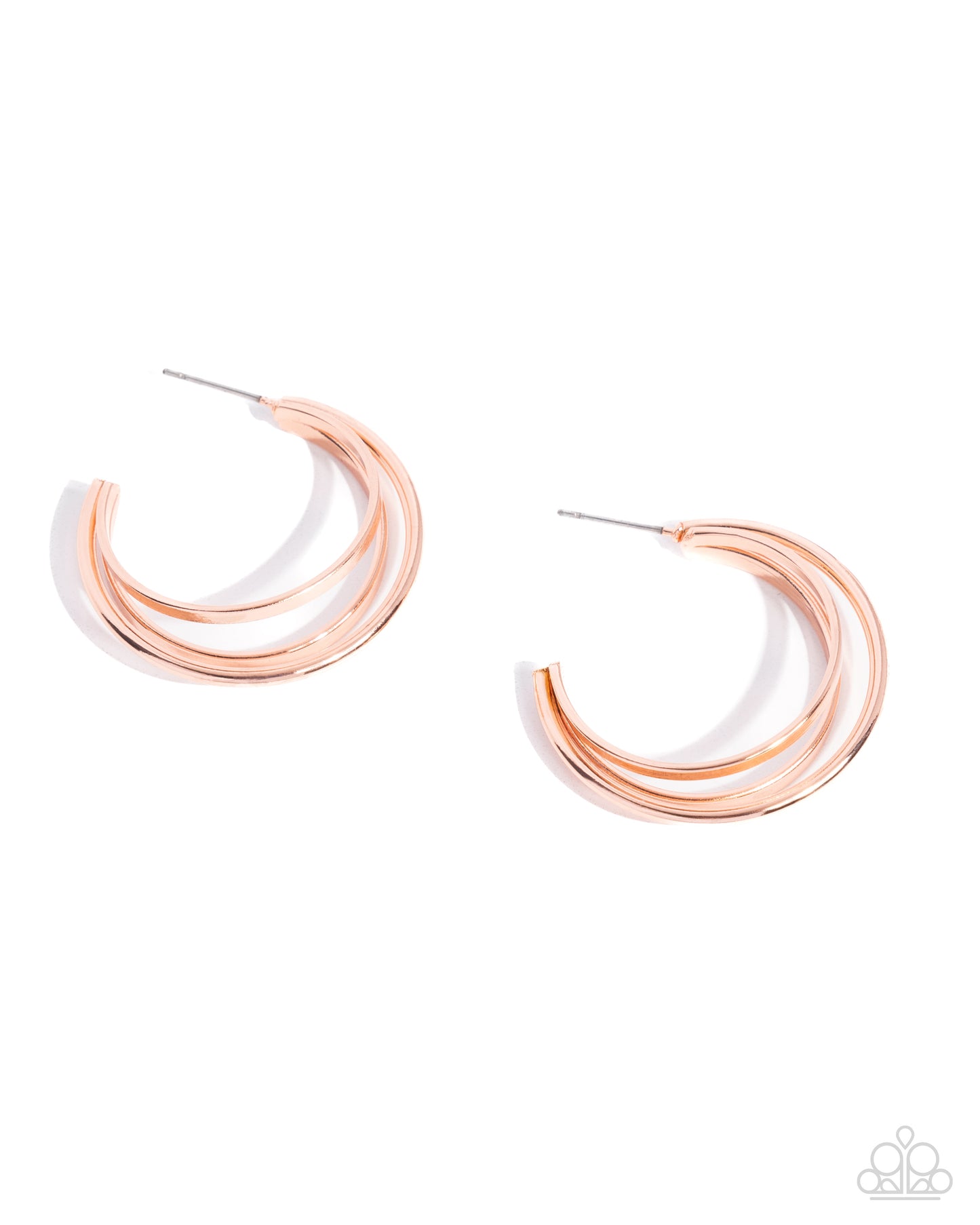 Curly Charisma - Copper Hoop Post Back Earrings - Paparazzi Accessories