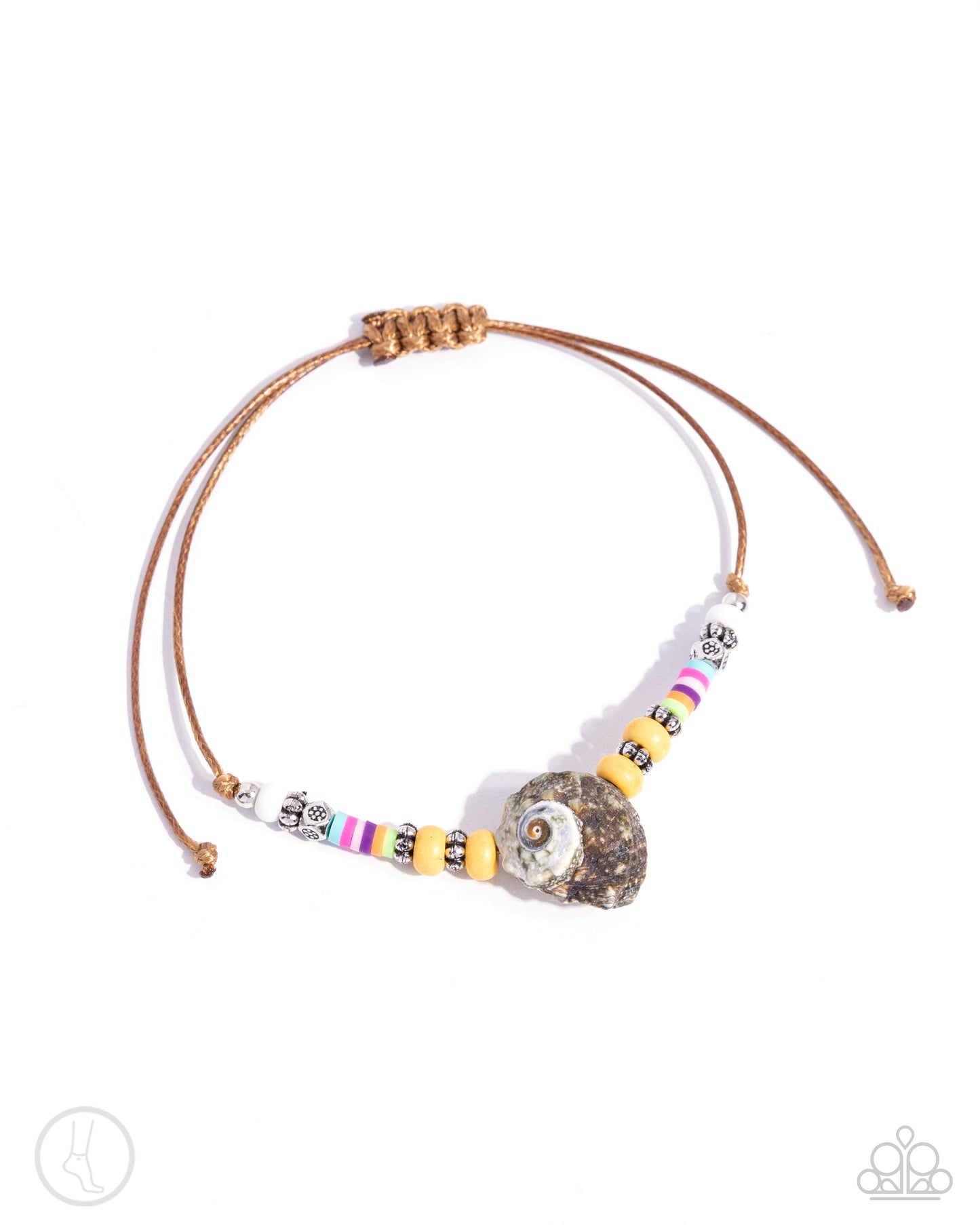 Break the SHELL - Multi Sliding Knot Closure Anklet - Paparazzi Accessories