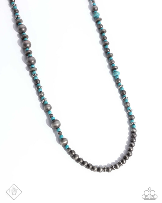 Daring Desert - Blue Stone & Navajo Pearl Necklace - Paparazzi Accessories