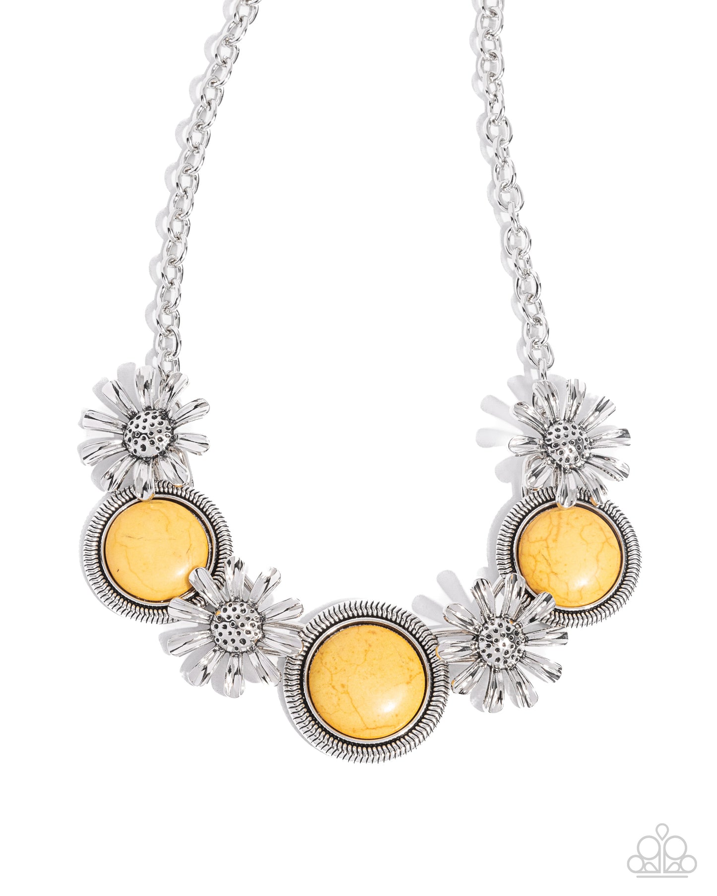 Cowboy Casanova - Yellow Crackle Stone Necklace - Paparazzi Accessories