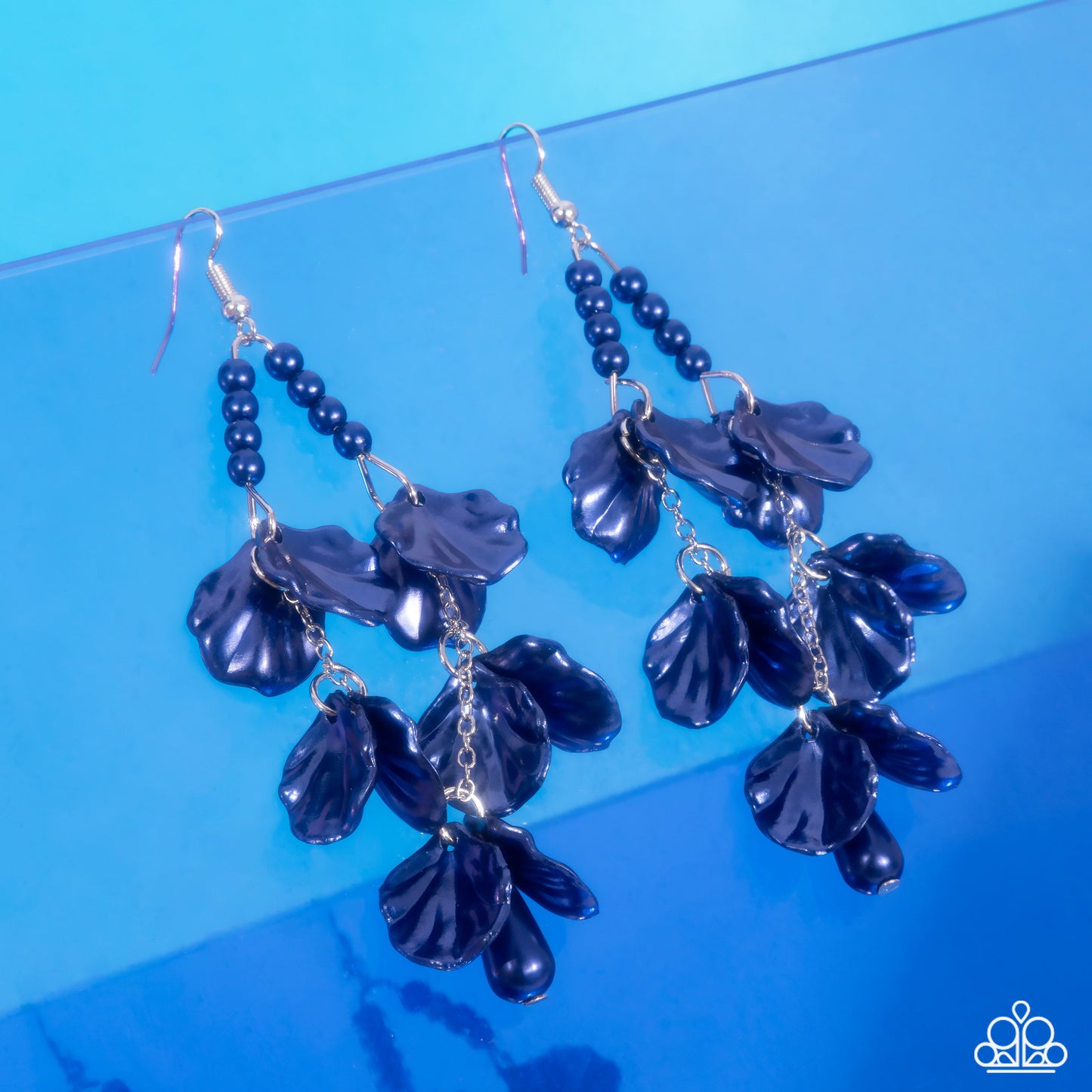 Coastal Century - Blue Pearl Bead Silver Fishhook Earrings - Paparazzi Accessories
