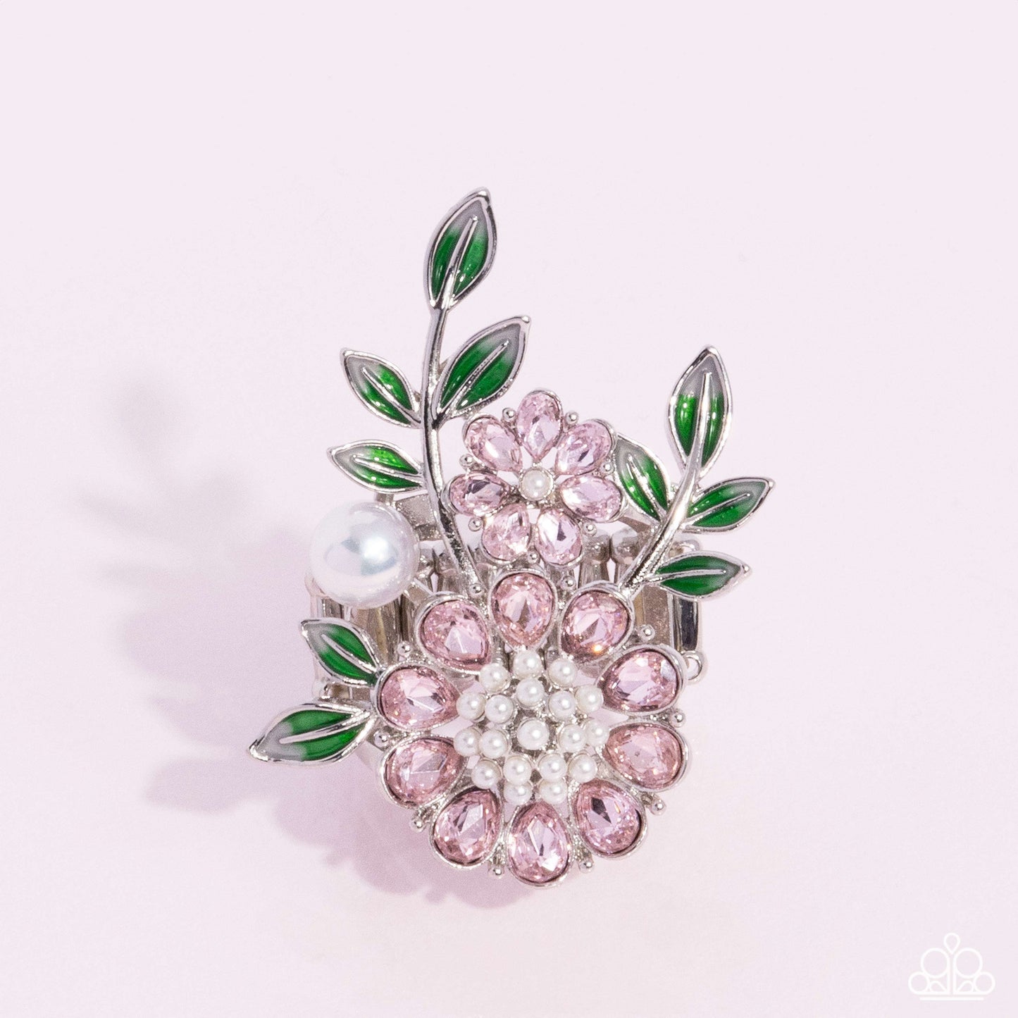 Budding Bling - Pink Flower Ring - August 2024 Life of the Party Exclusive - Paparazzi Accessories