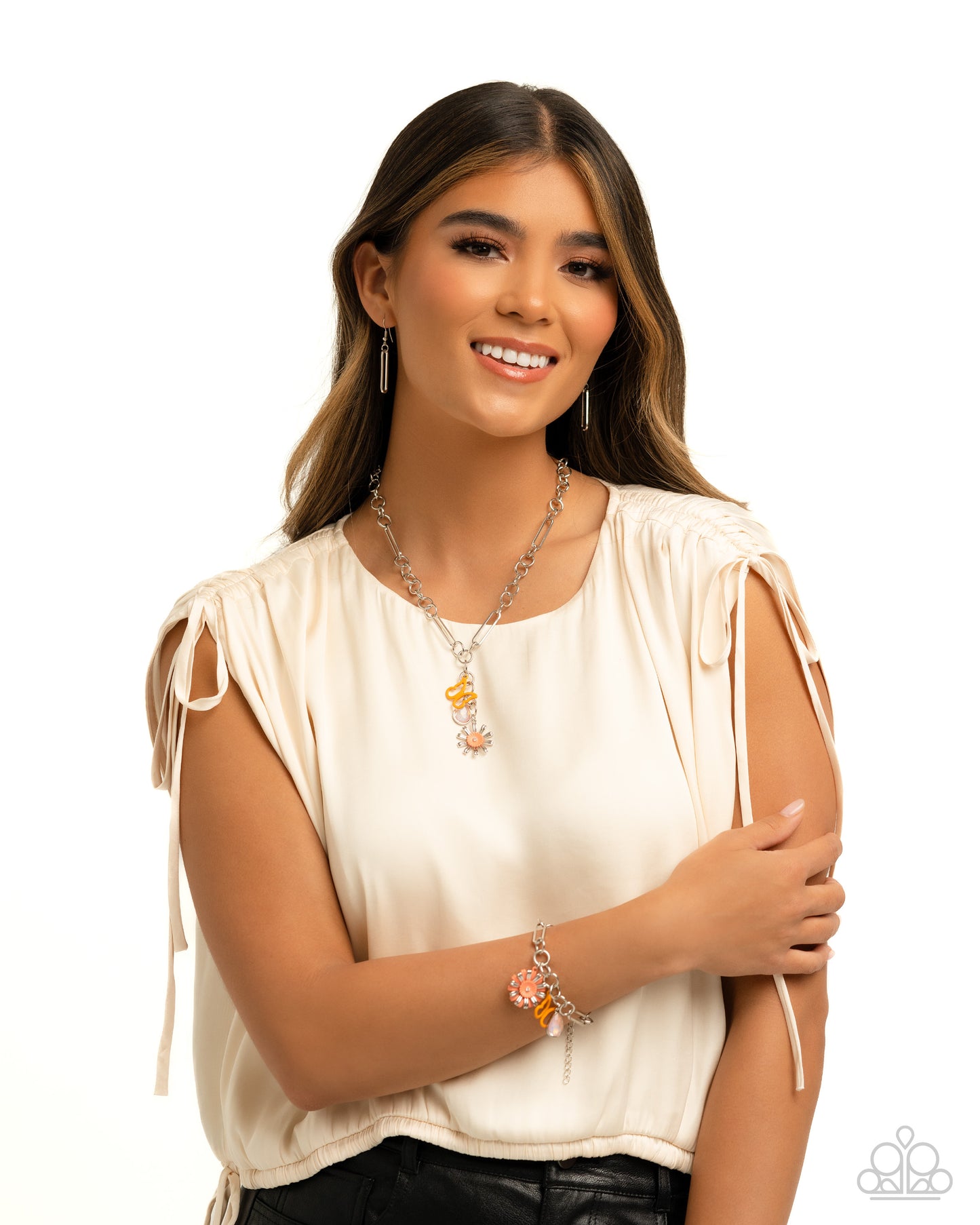 Aerial Adventure - Orange Butterfly Charm Necklace - Paparazzi Accessories