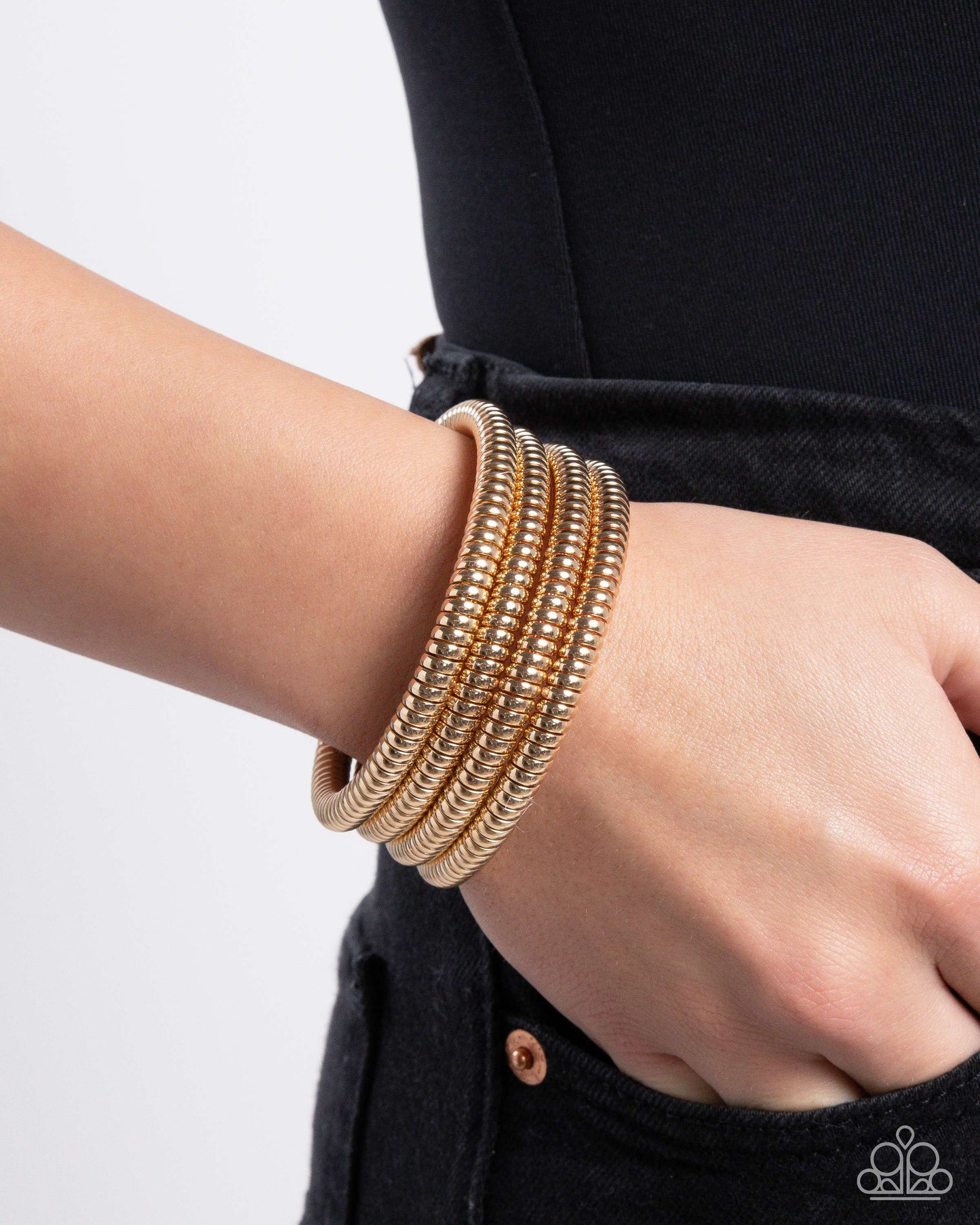 Casual Coils - Gold Infinity Wrap Coil Bracelet - Paparazzi Accessories