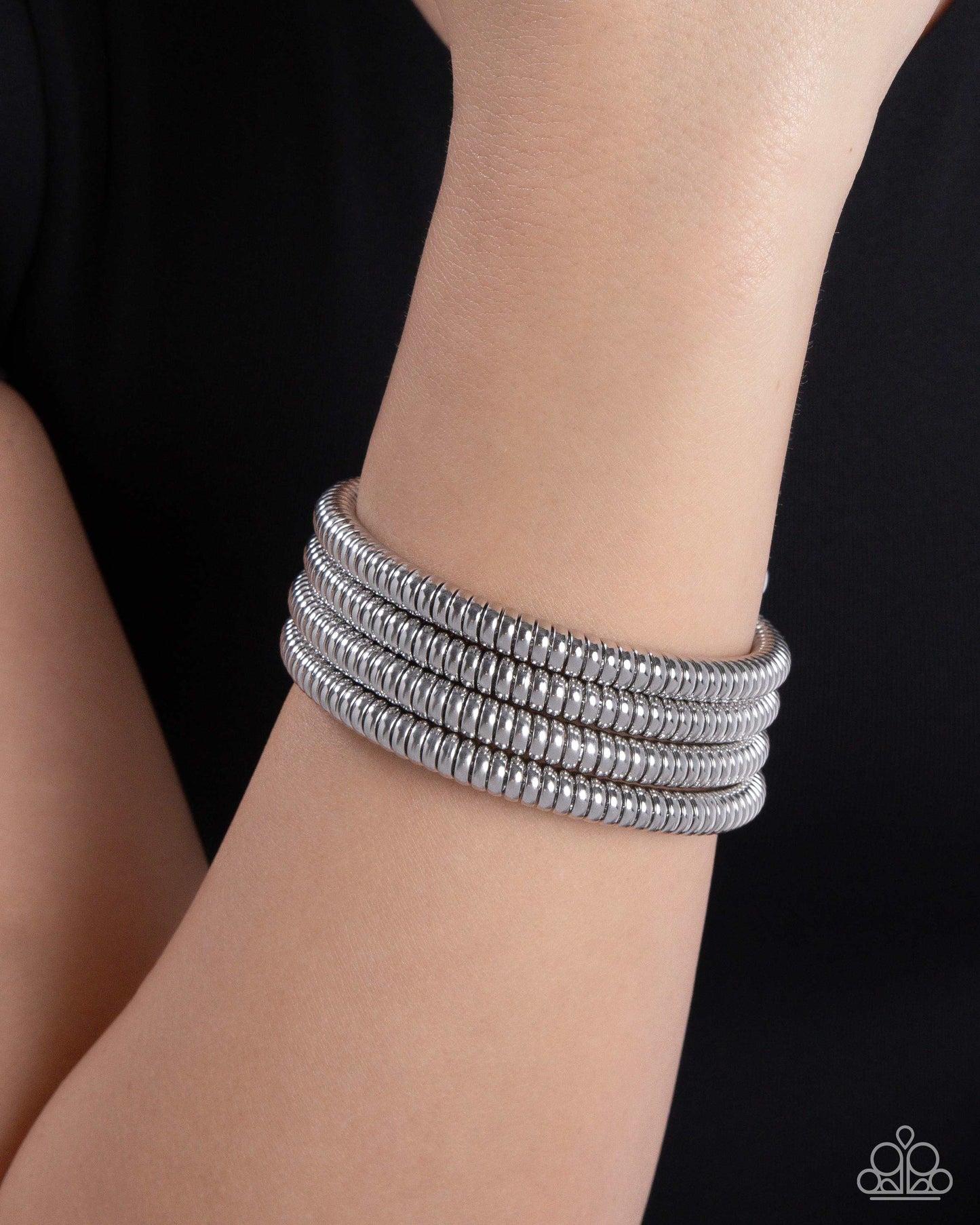 Casual Coils - Silver Infinity Wrap Coil Bracelet - Paparazzi Accessories