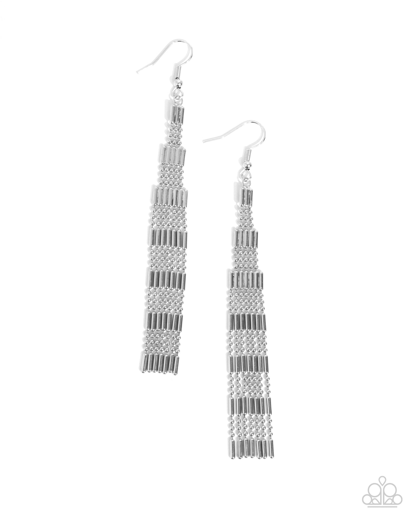 Empire State Etiquette - Silver Fishhook Earrings - Paparazzi Accessories