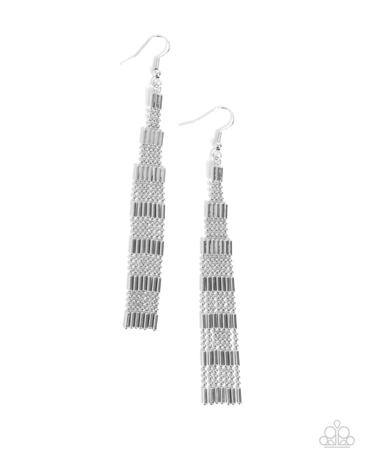 Empire State Etiquette - Silver Fishhook Earrings - Paparazzi Accessories