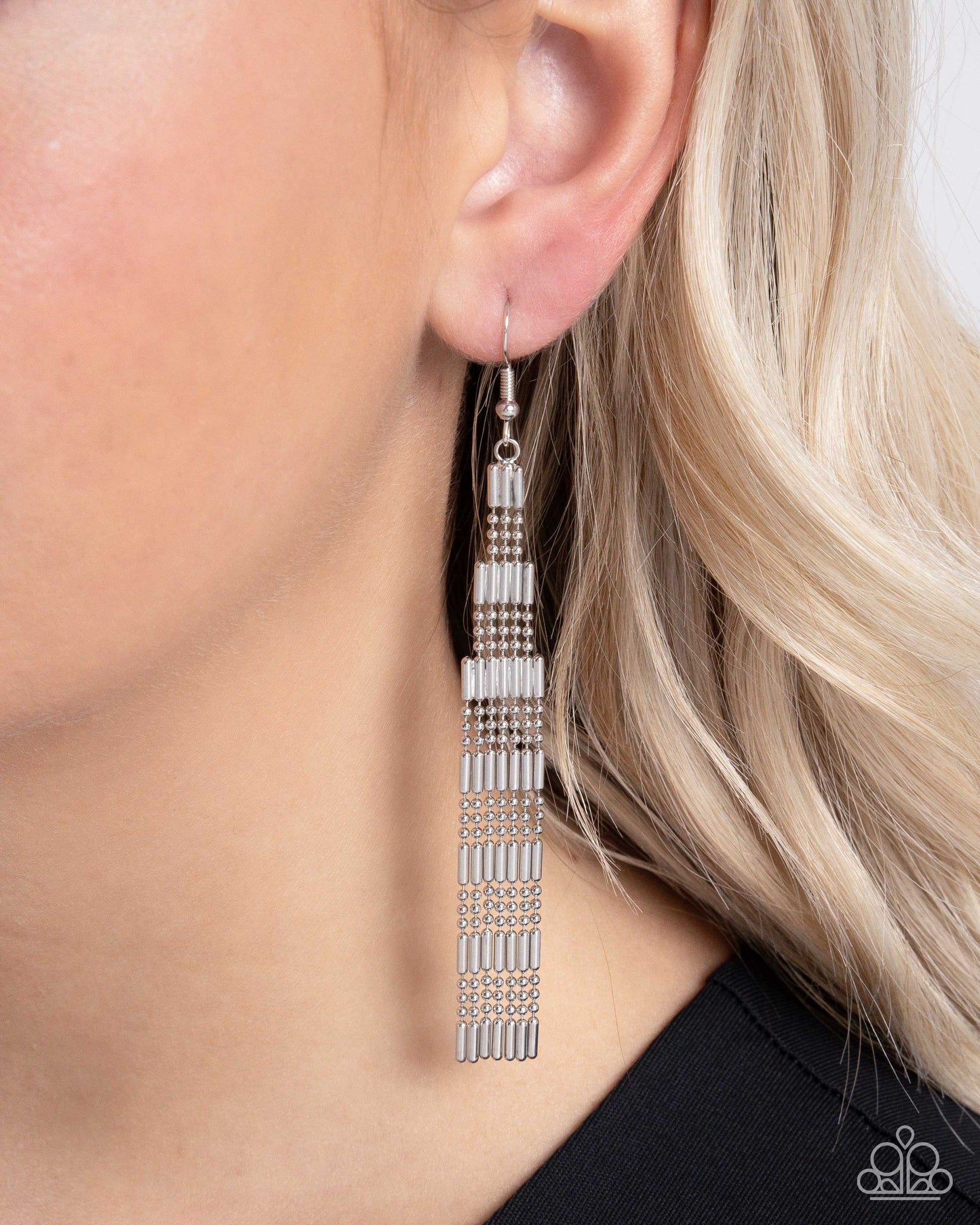 Empire State Etiquette - Silver Fishhook Earrings - Paparazzi Accessories
