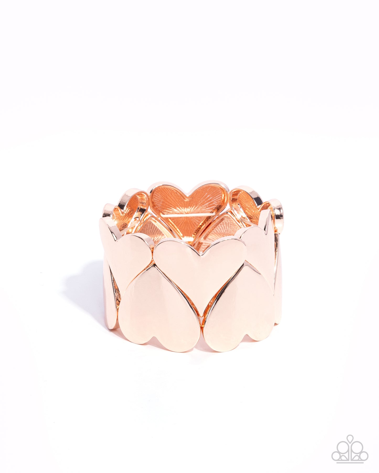 Sweetheart Setting - Rose Gold Hearts Stretchy Bracelet - Paparazzi Accessories