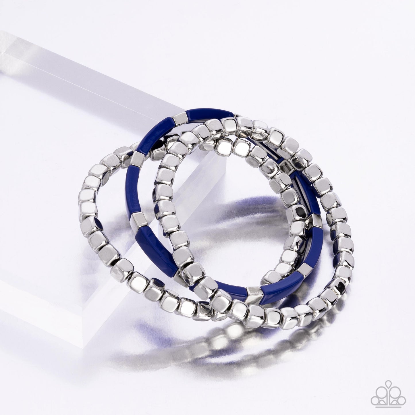 Colorful Cadenza - Blue Stretchy Bracelet - Paparazzi Accessories