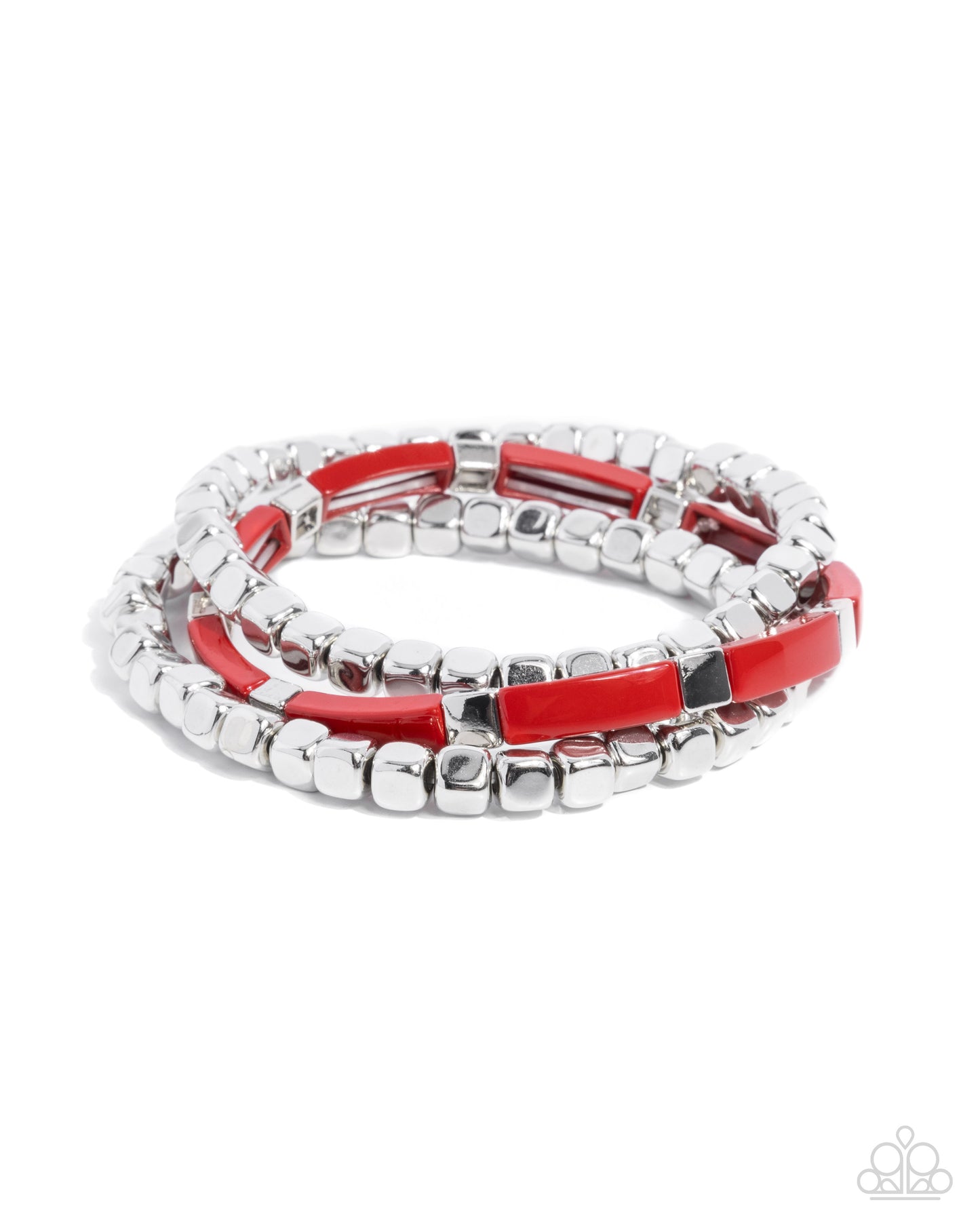 Colorful Cadenza - Red Stretchy Bracelet - Paparazzi Accessories