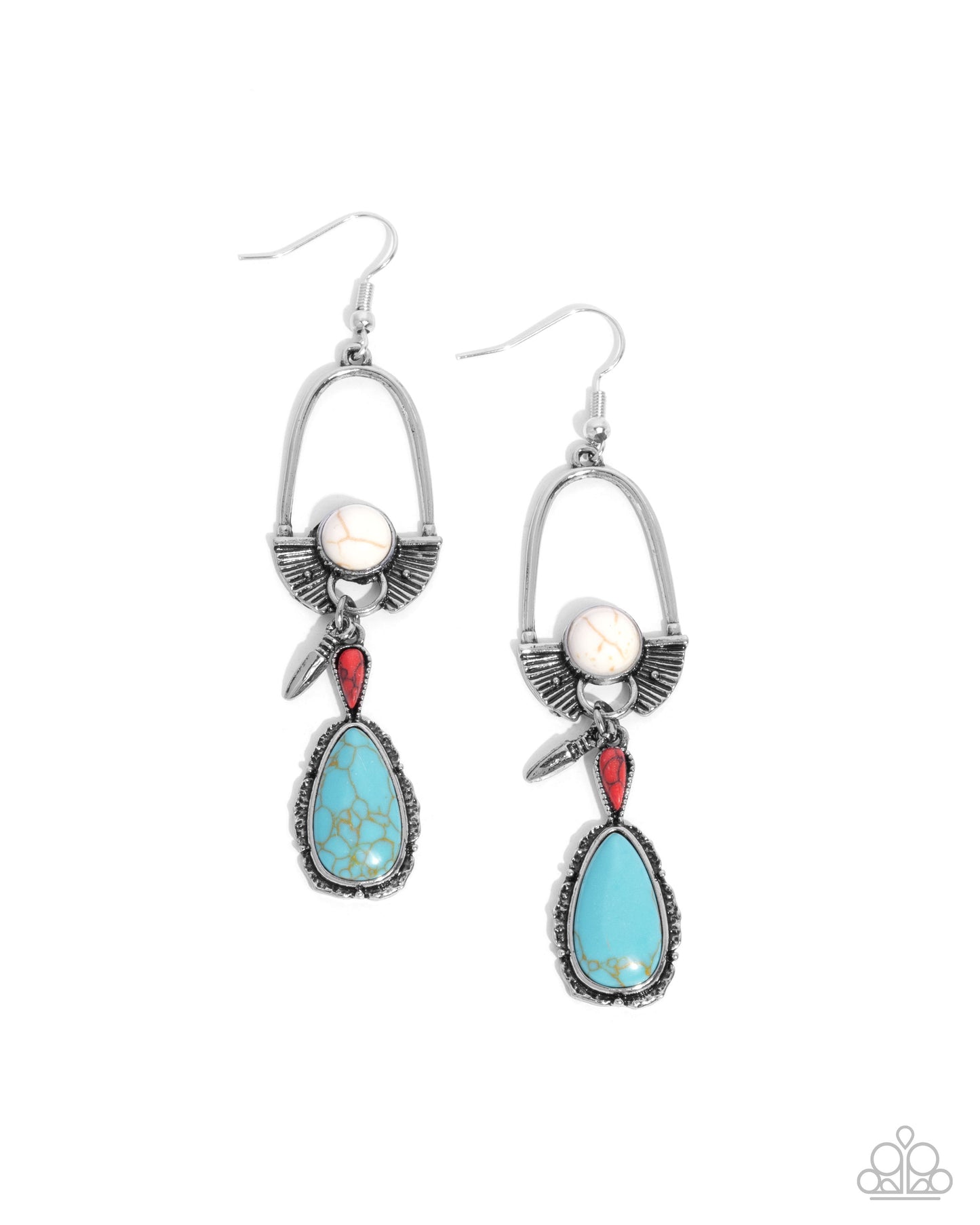 Badlands Basic - Multi Crackle Stone Fishhook Earrings - Paparazzi Accessories