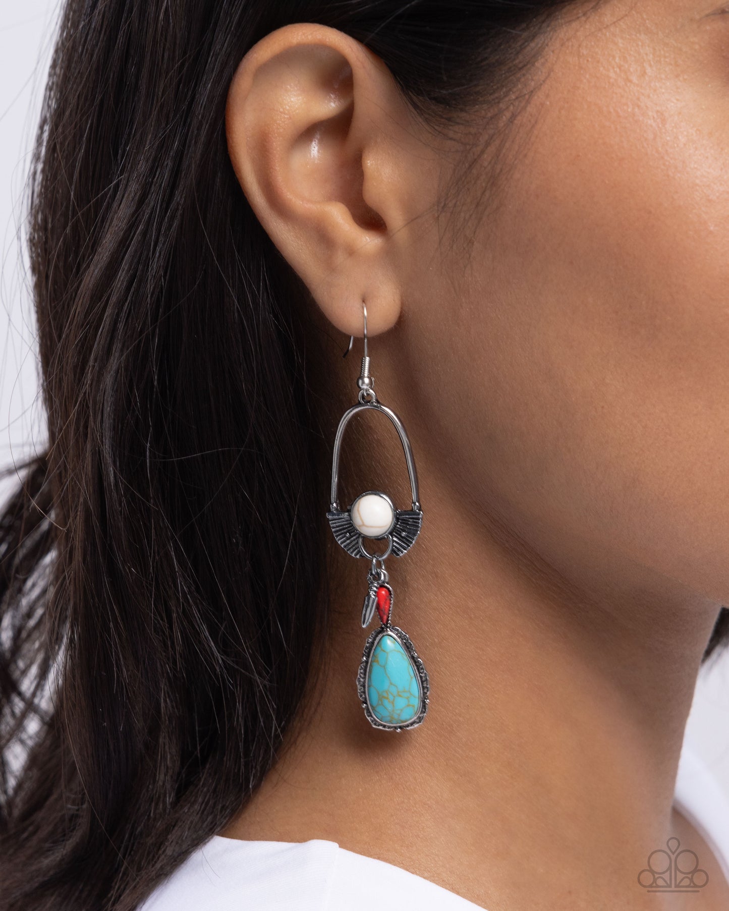 Badlands Basic - Multi Crackle Stone Fishhook Earrings - Paparazzi Accessories