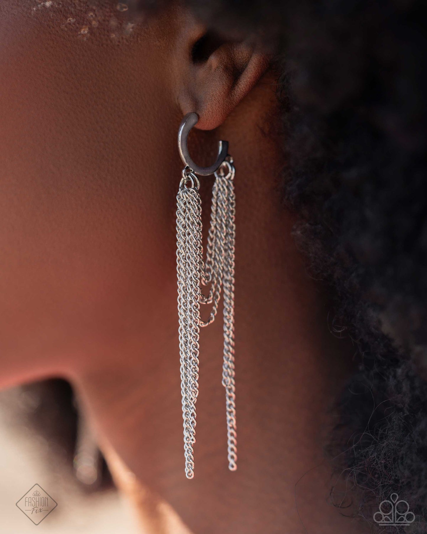 Copious Caliber - Silver Hoop Earring - Paparazzi Accessories