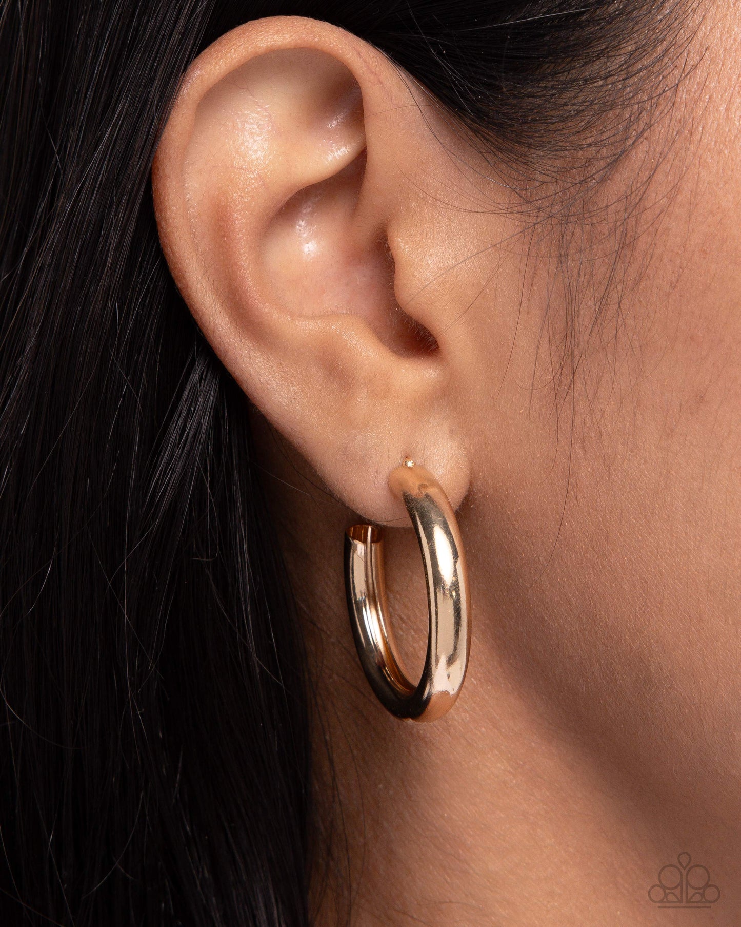 Second Sight - Gold Hoop Earrings - Paparazzi Accessories