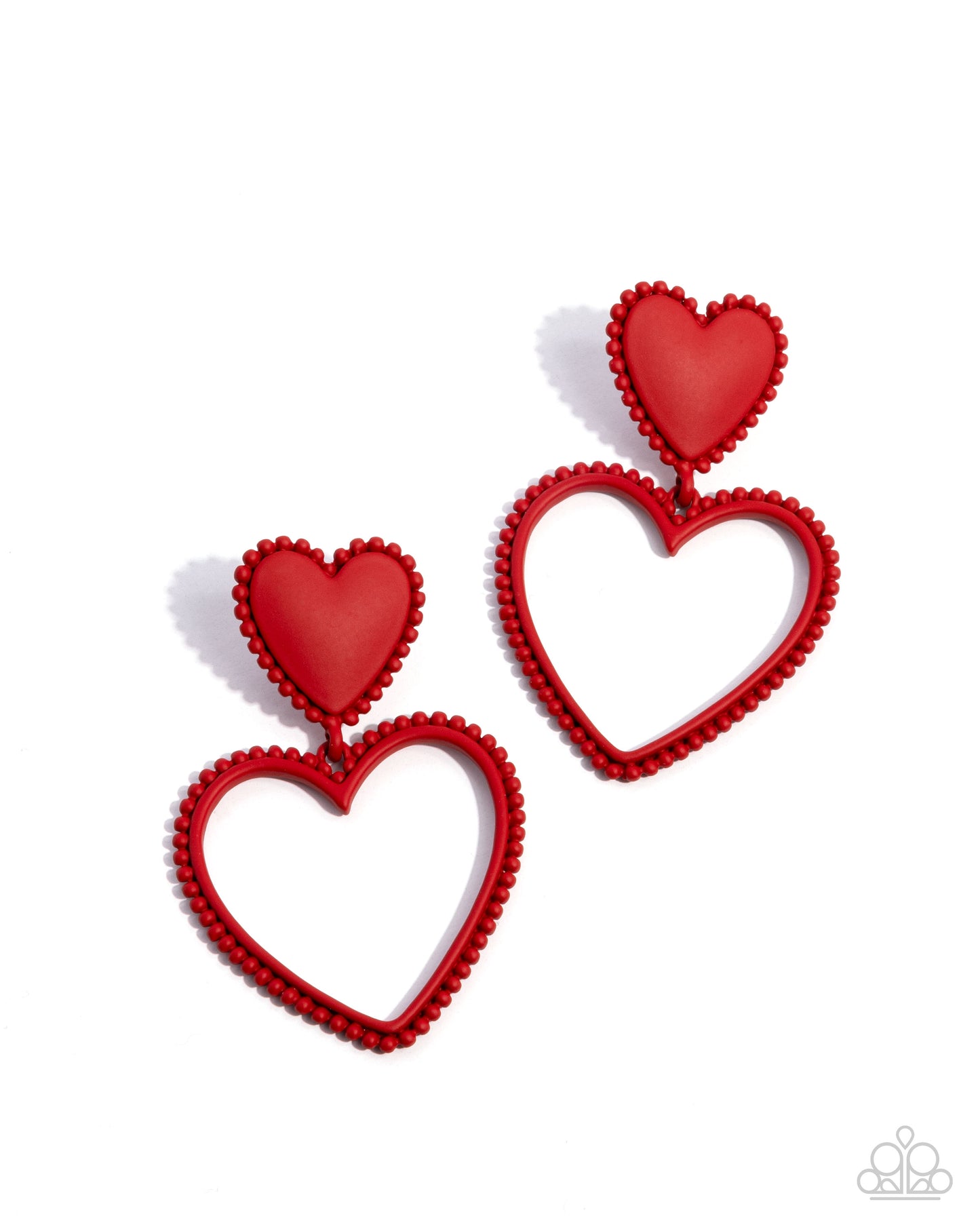 Casual Chemistry - Red Heart Post Earrings - Paparazzi Accessories