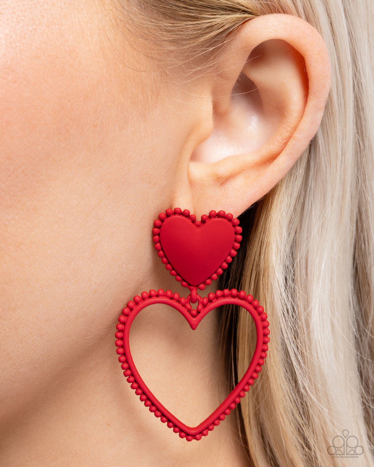 Casual Chemistry - Red Heart Post Earrings - Paparazzi Accessories