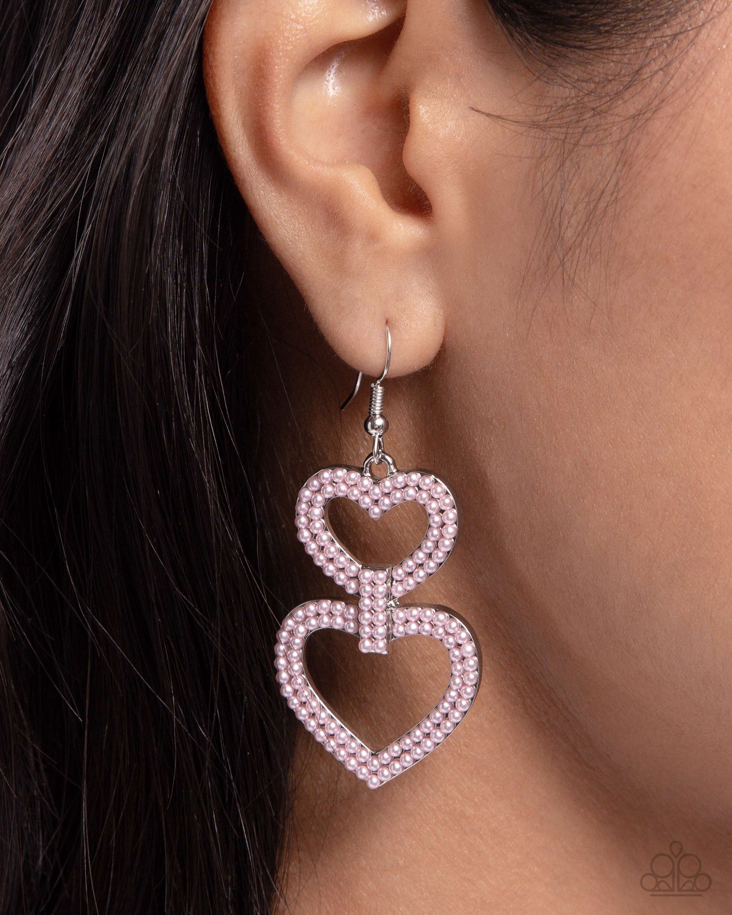 Dedicated Darling - Pink Heart Earrings - Paparazzi Accessories