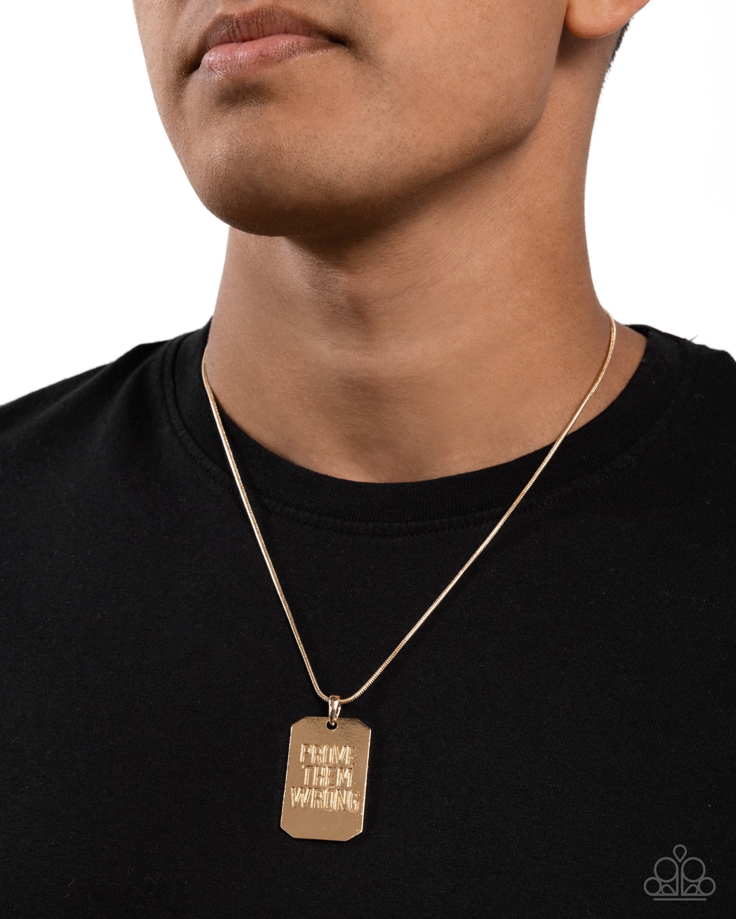 Prove Them Wrong - Gold Pendant Urban Necklace - Paparazzi Accessories