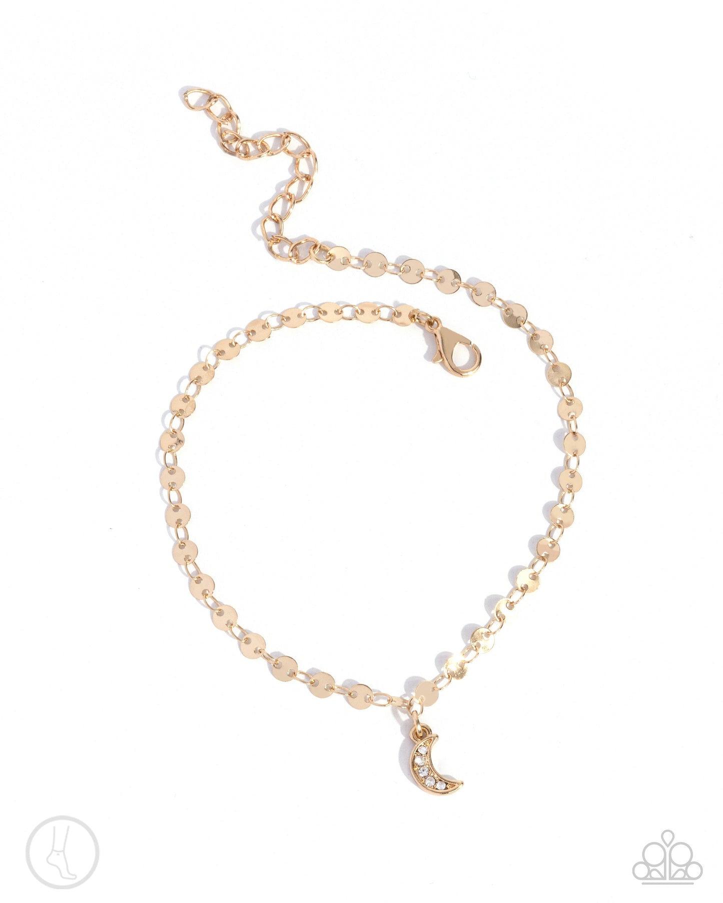 Crescent Chic - Gold Chain Clasp Anklet - Paparazzi Accessories