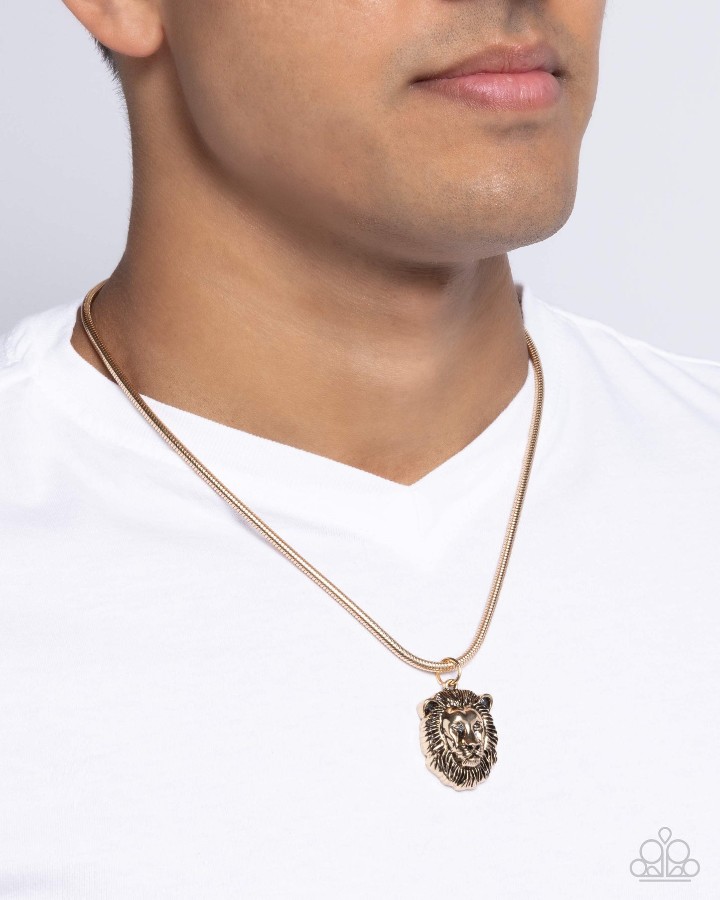 Leo Leader - Gold Lion Pendant Urban Necklace - Paparazzi Accessories