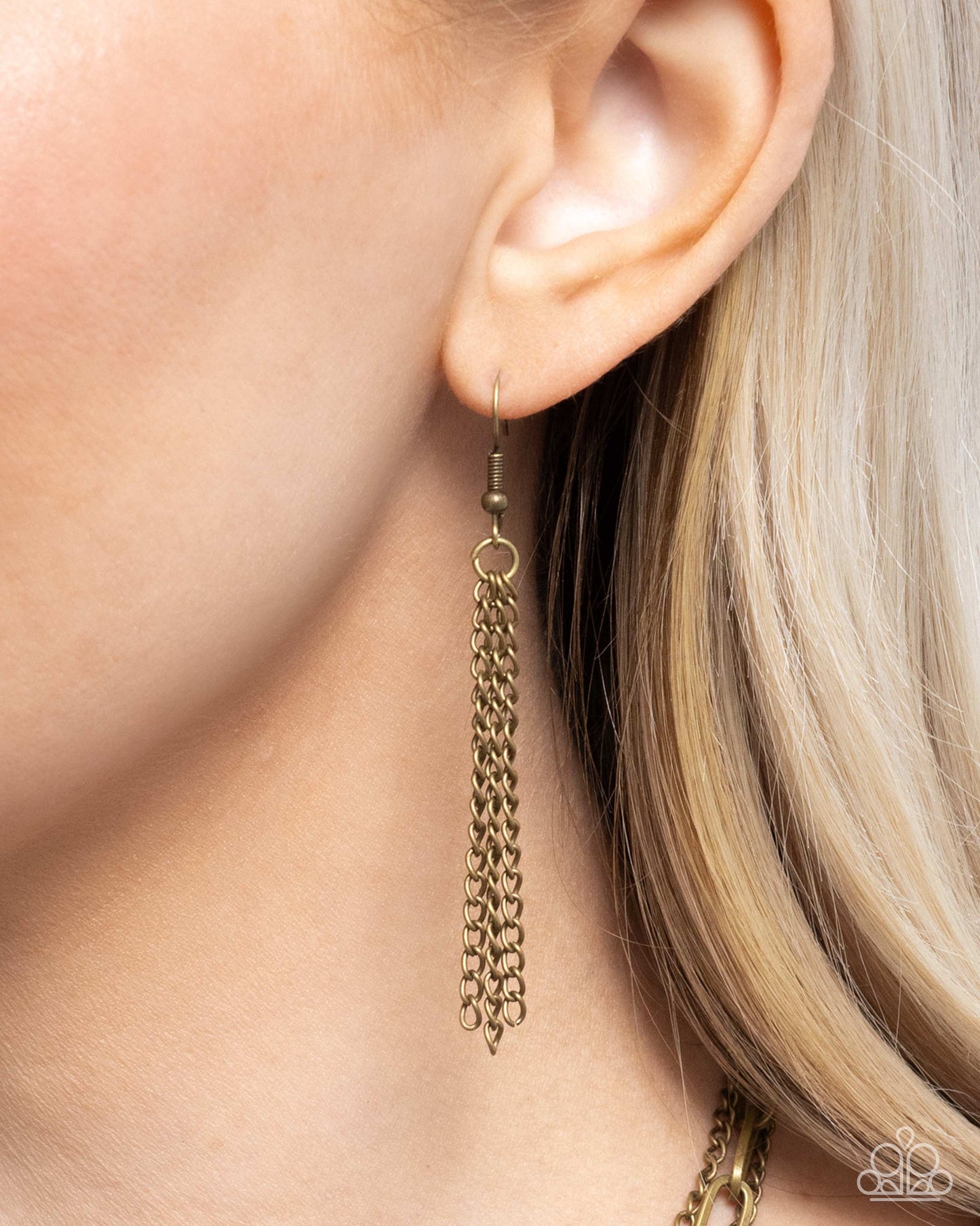 Hammered Halo - Brass Layered Necklace - Paparazzi Accessories