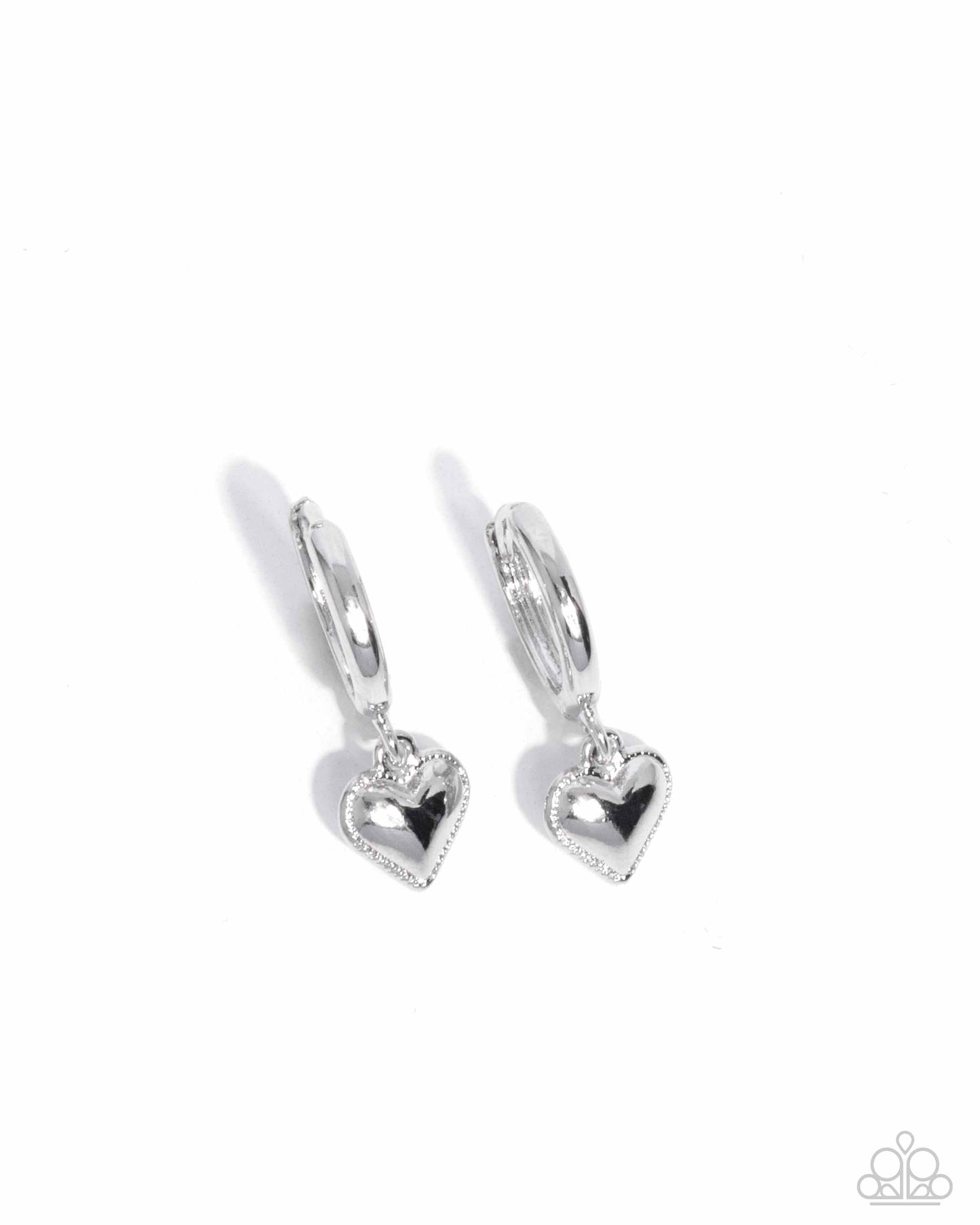 Emotive Elegance - Silver Heart Hinge Hoop Earrings - Paparazzi Accessories
