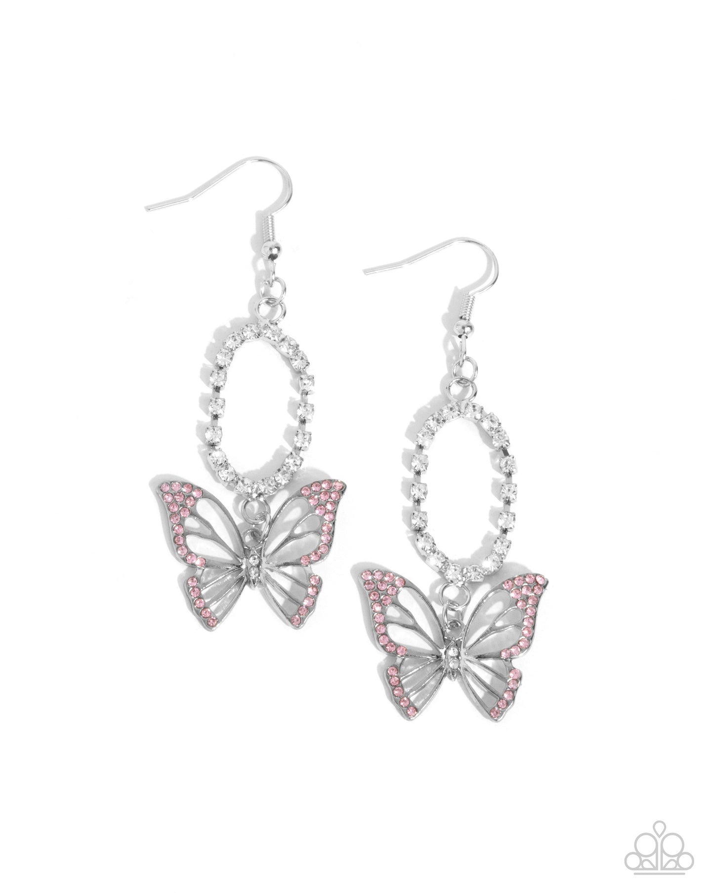 Aerial Avenue - Pink Butterfly Fishhook Earrings - Paparazzi Accessories