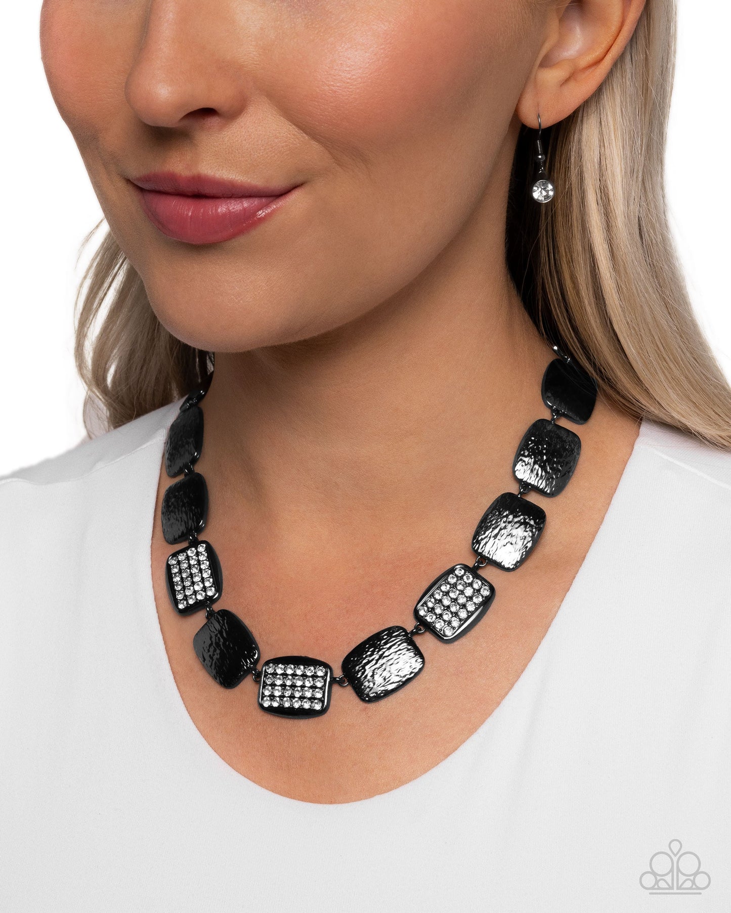 Brilliant Belonging - Black Gunmetal Necklace - Paparazzi Accessories