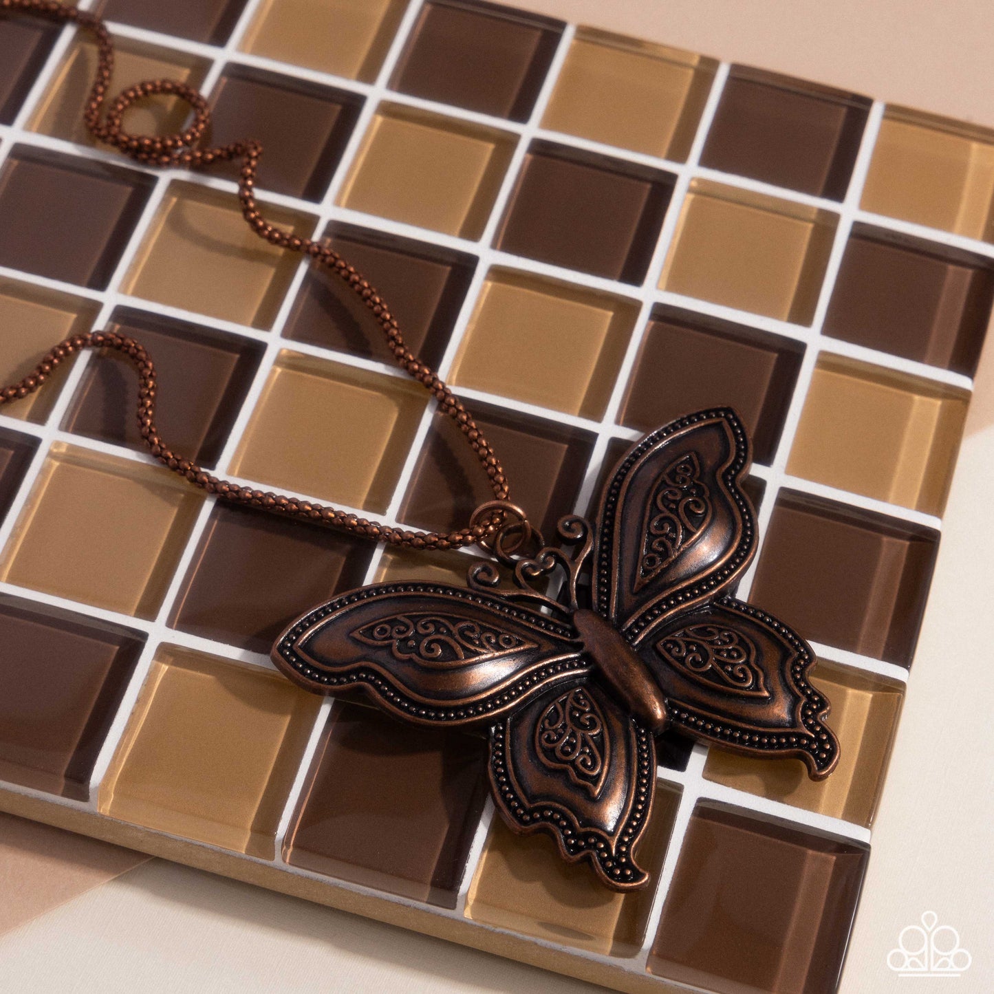 Aerial Attraction - Copper Butterfly Necklace - Paparazzi Accessories