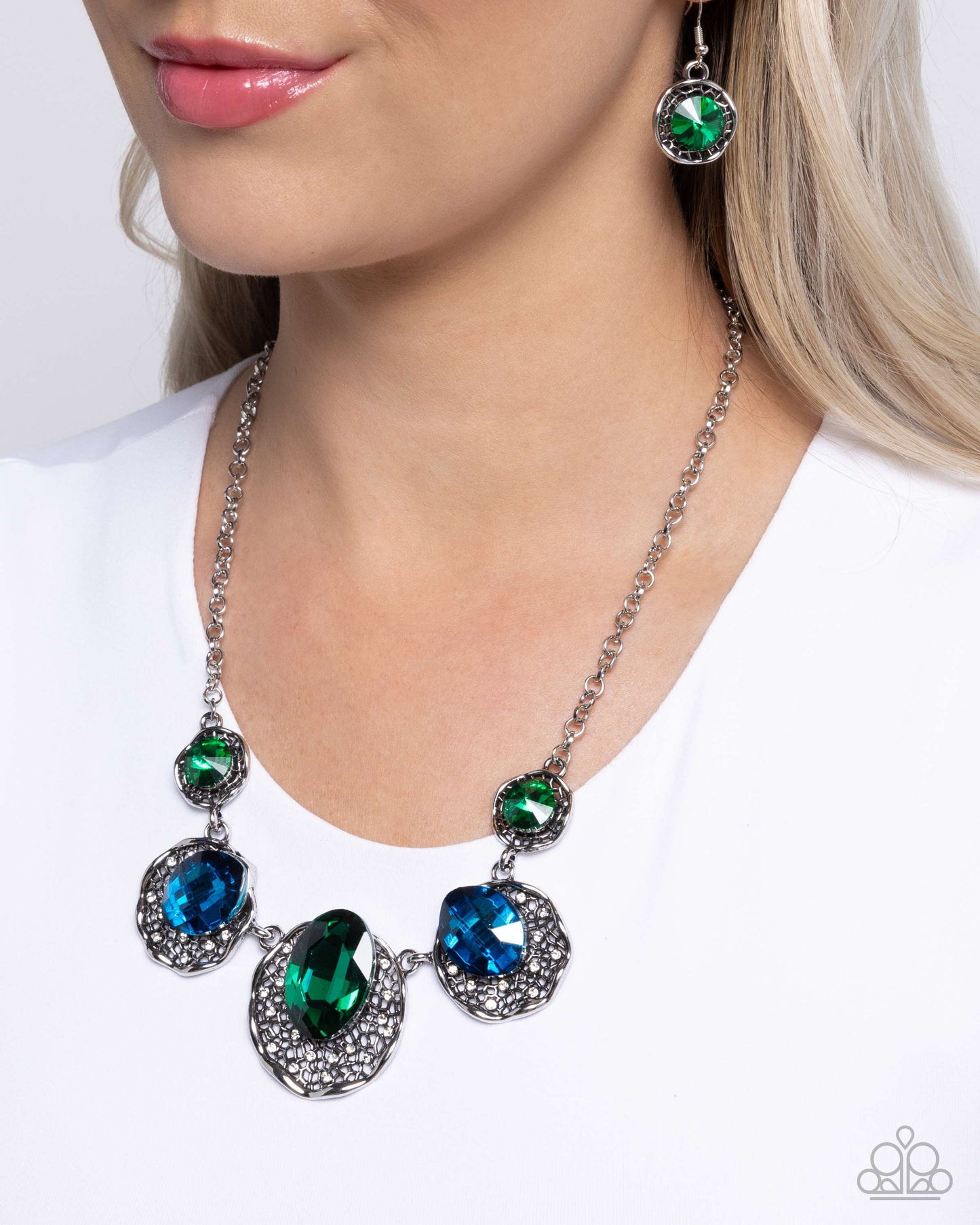 City Color - Green Gem Necklace - Paparazzi Accessories