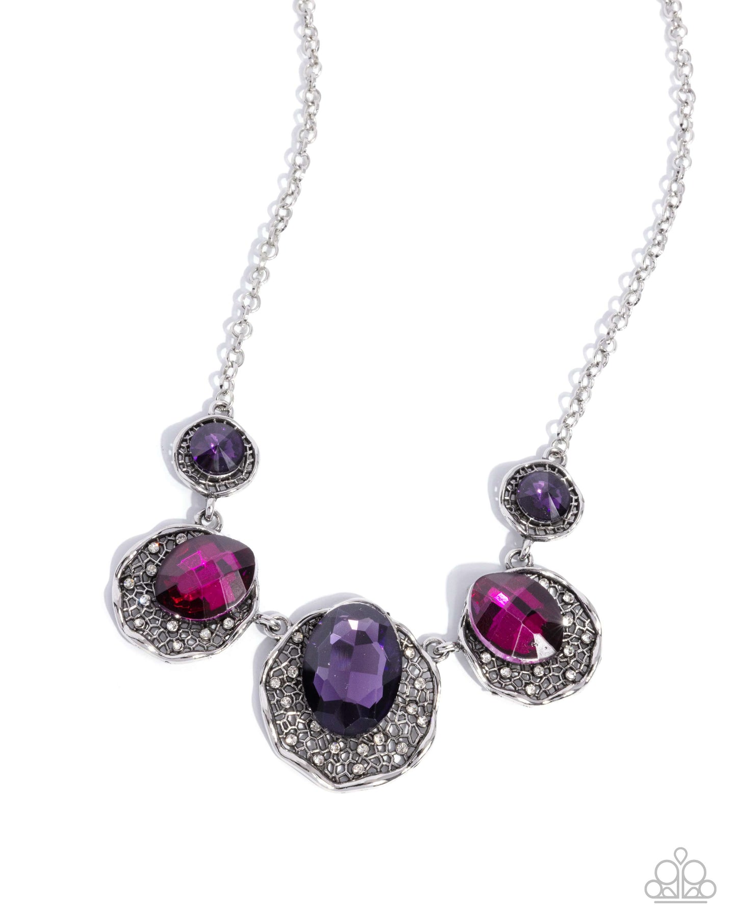 City Color - Purple Rhinestone Necklace - Paparazzi Accessories