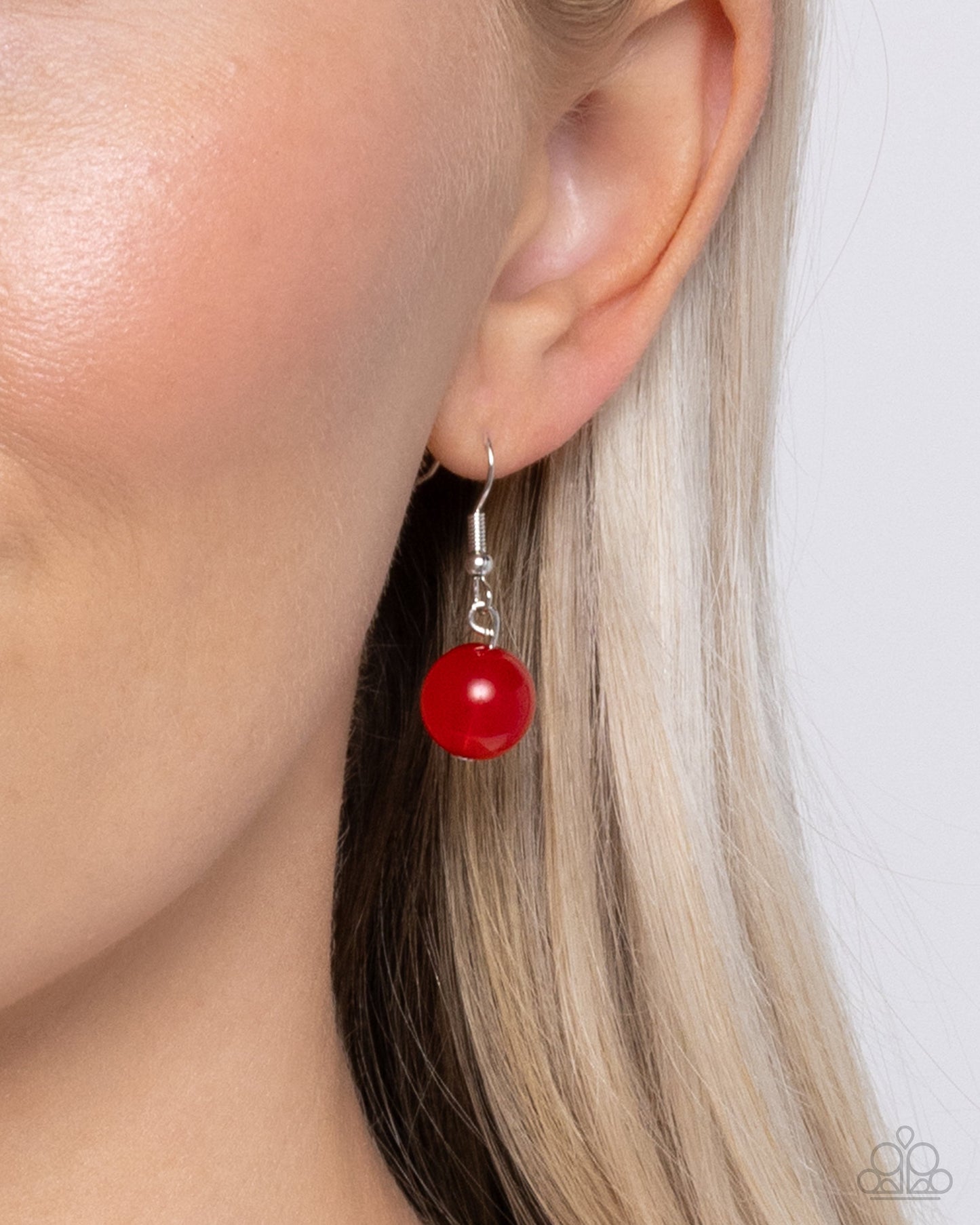 Parisian Press - Red Bead Heart & Eiffel Tower Pendant Necklace - Paparazzi Accessories