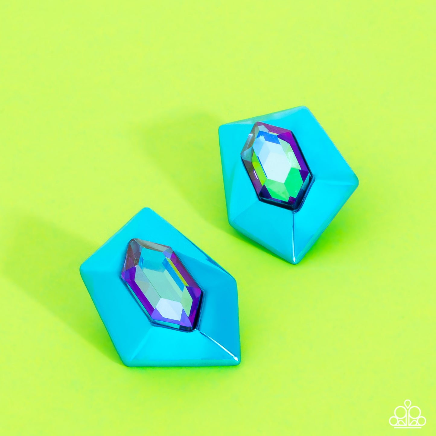 Dauntless Detail - Blue Dipped Metal Clip-on Earrings - Paparazzi Accessories